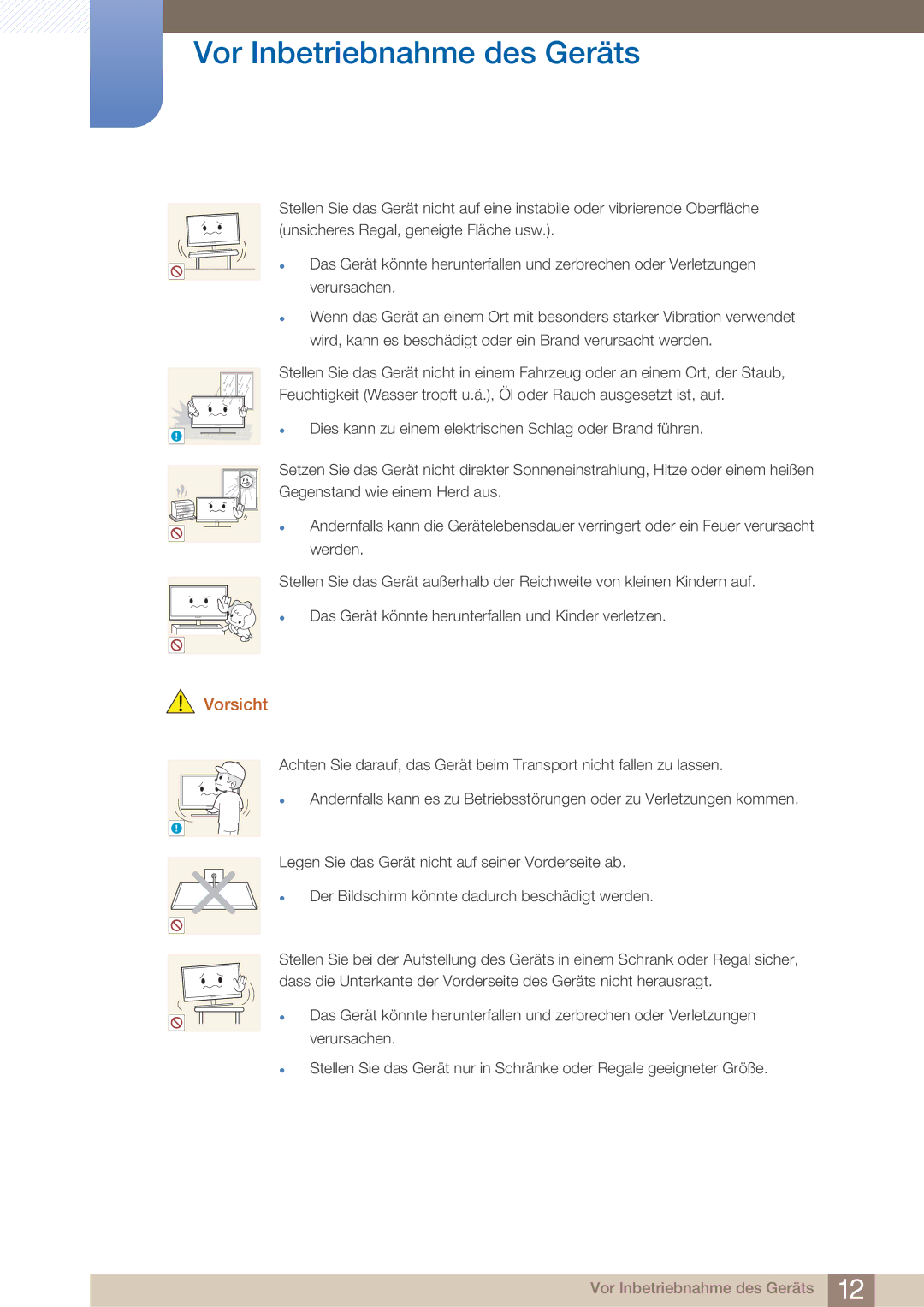 Samsung LF22NTBHBNU/EN, LF22NTBHBNM/EN, LF22FN1PFBZXEN manual Vor Inbetriebnahme des Geräts 