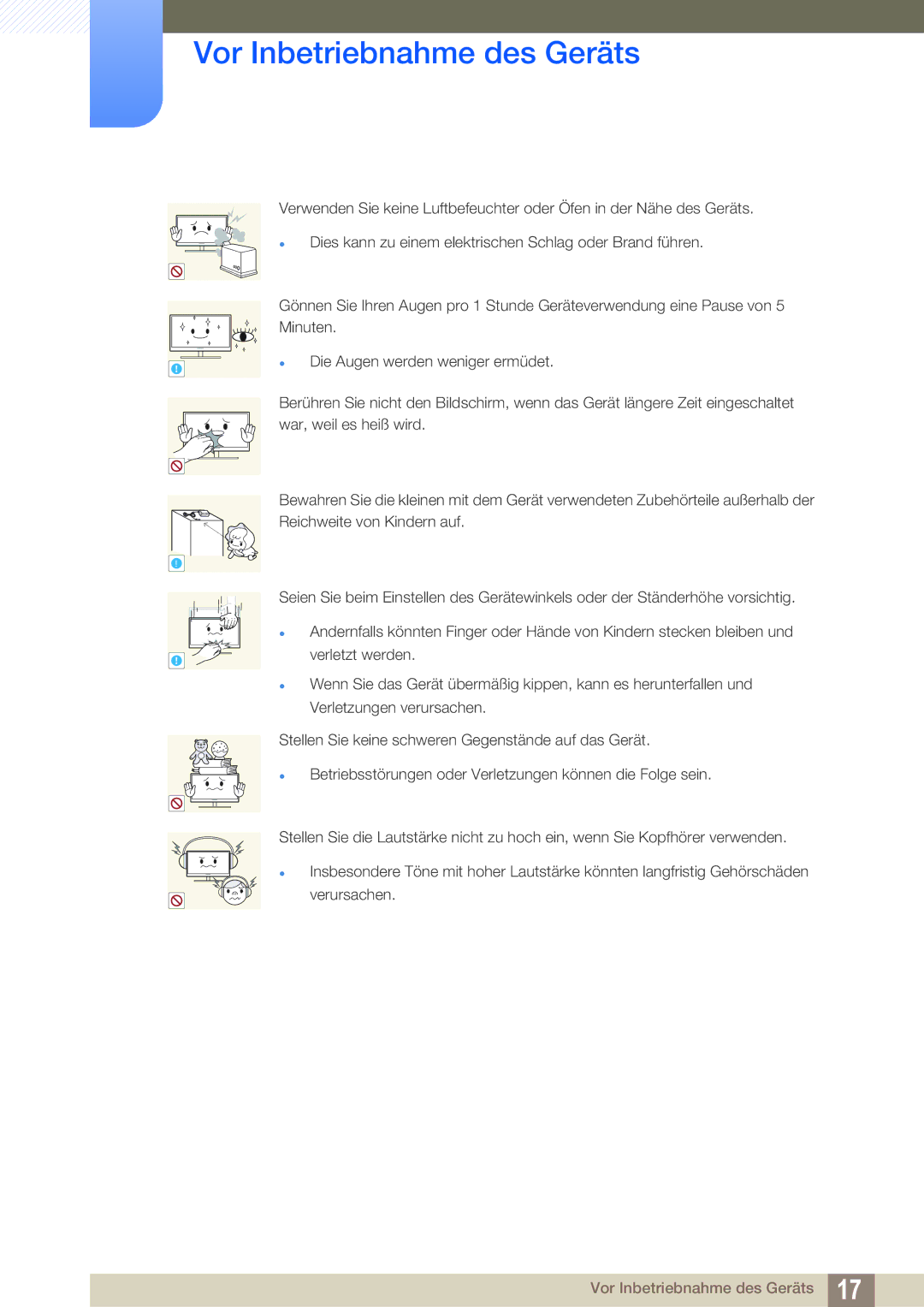 Samsung LF22NTBHBNM/EN, LF22NTBHBNU/EN, LF24NEBHBNW/EN, LF24NEBHBNU/EN, LF24NEBHBNM/EN manual Vor Inbetriebnahme des Geräts 