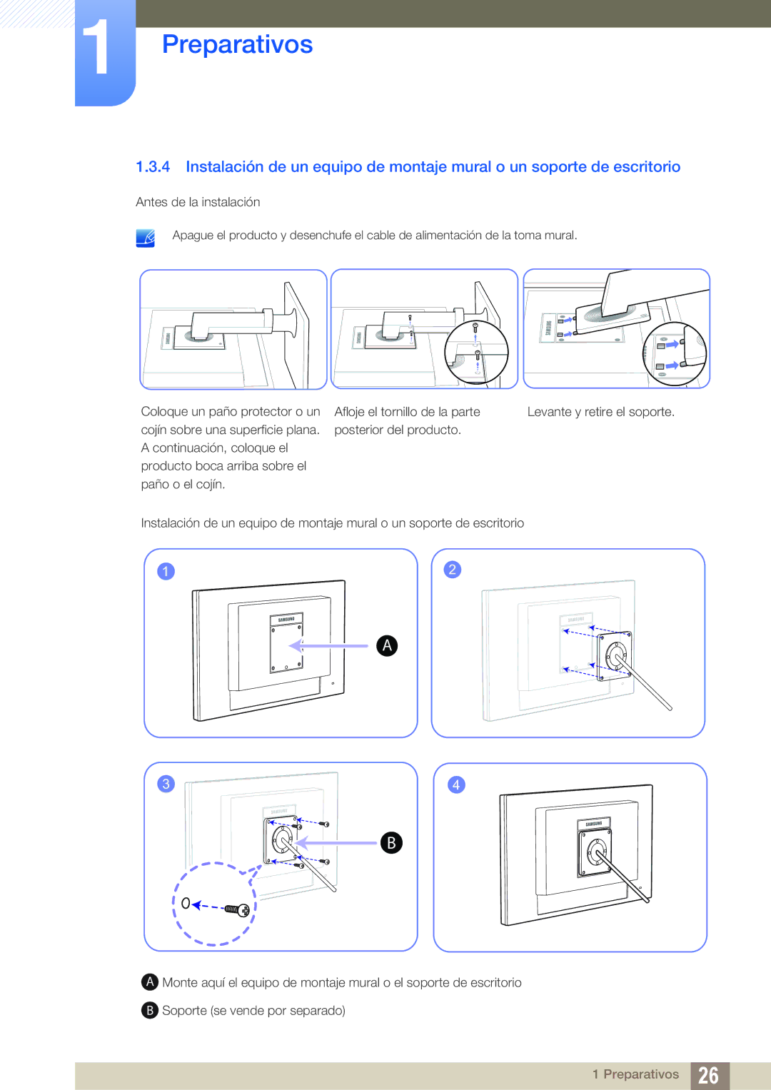 Samsung LF22TC2WAN/EN, LF22FT2WFPZXEN manual Preparativos 