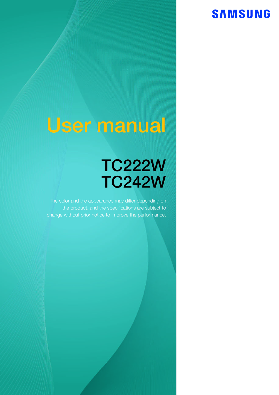 Samsung LF24TC2WAN/EN, LF22TC2WAN/EN, LF24FT2WFPZXEN, LF22FT2WFPZXEN, LF22FT2WFPZXXY, LF24FT2WFPZXXY manual TC222W TC242W 