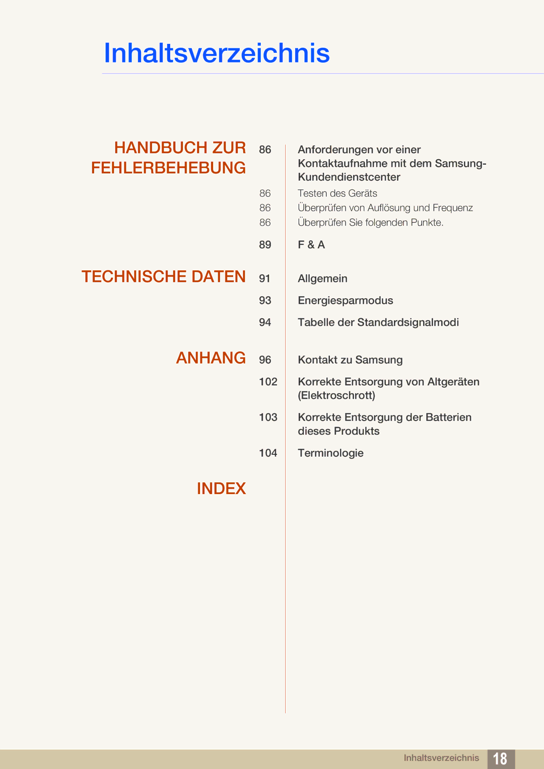 Samsung LF22TOWHBDN/EN manual Index 