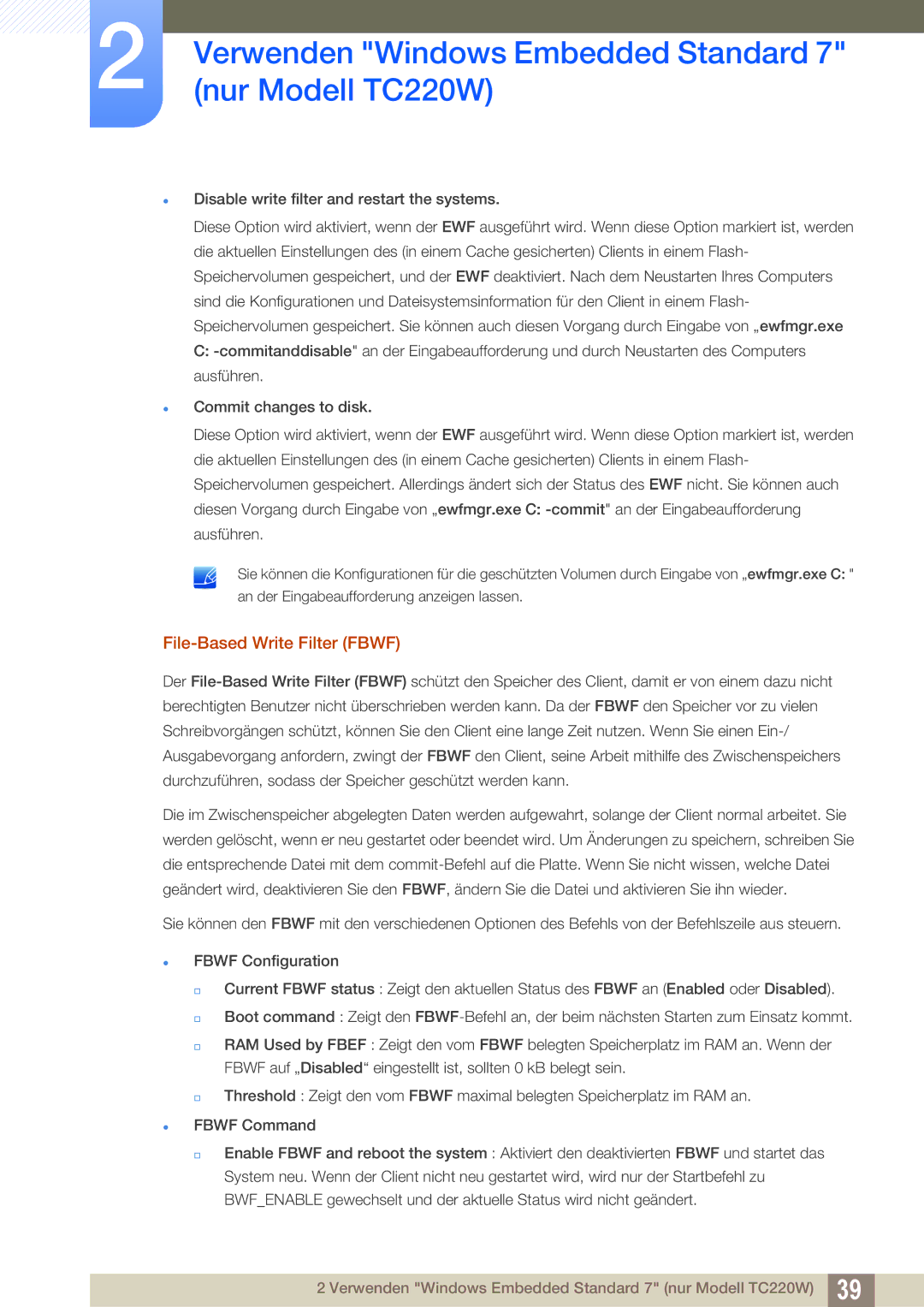 Samsung LF22TOWHBDN/EN manual File-Based Write Filter Fbwf 