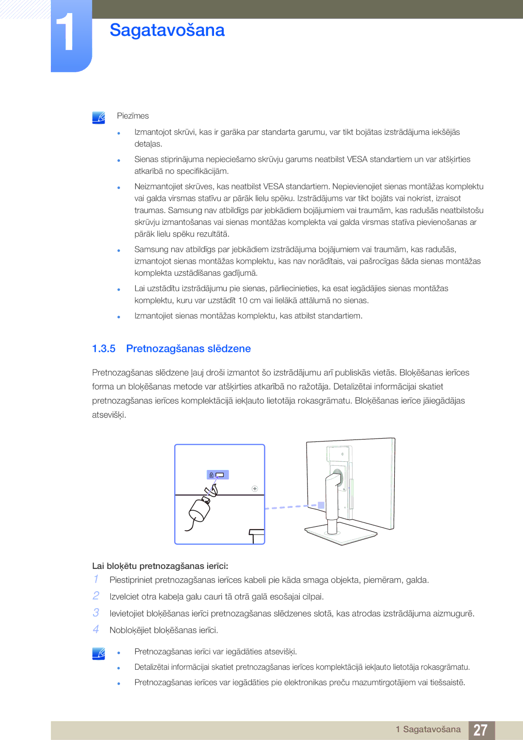 Samsung LF22TOWHBDN/EN manual Pretnozagšanas slēdzene 