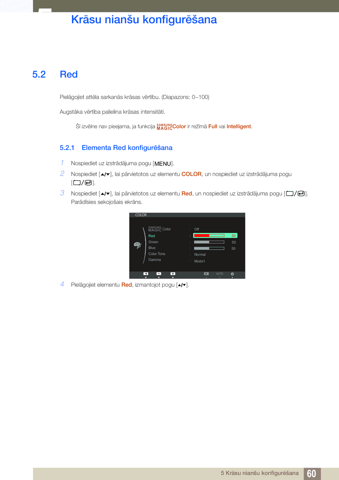 Samsung LF22TOWHBDN/EN manual Elementa Red konfigurēšana 