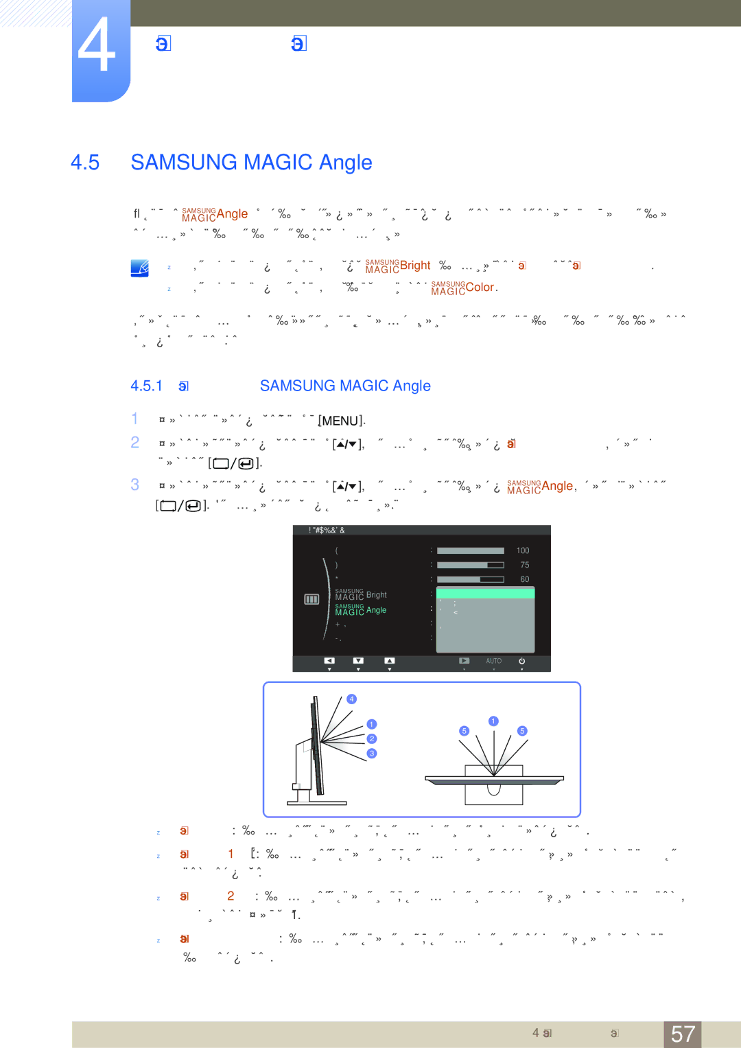 Samsung LF22TOWHBDN/EN manual 1 Настройка Samsung Magic Angle 