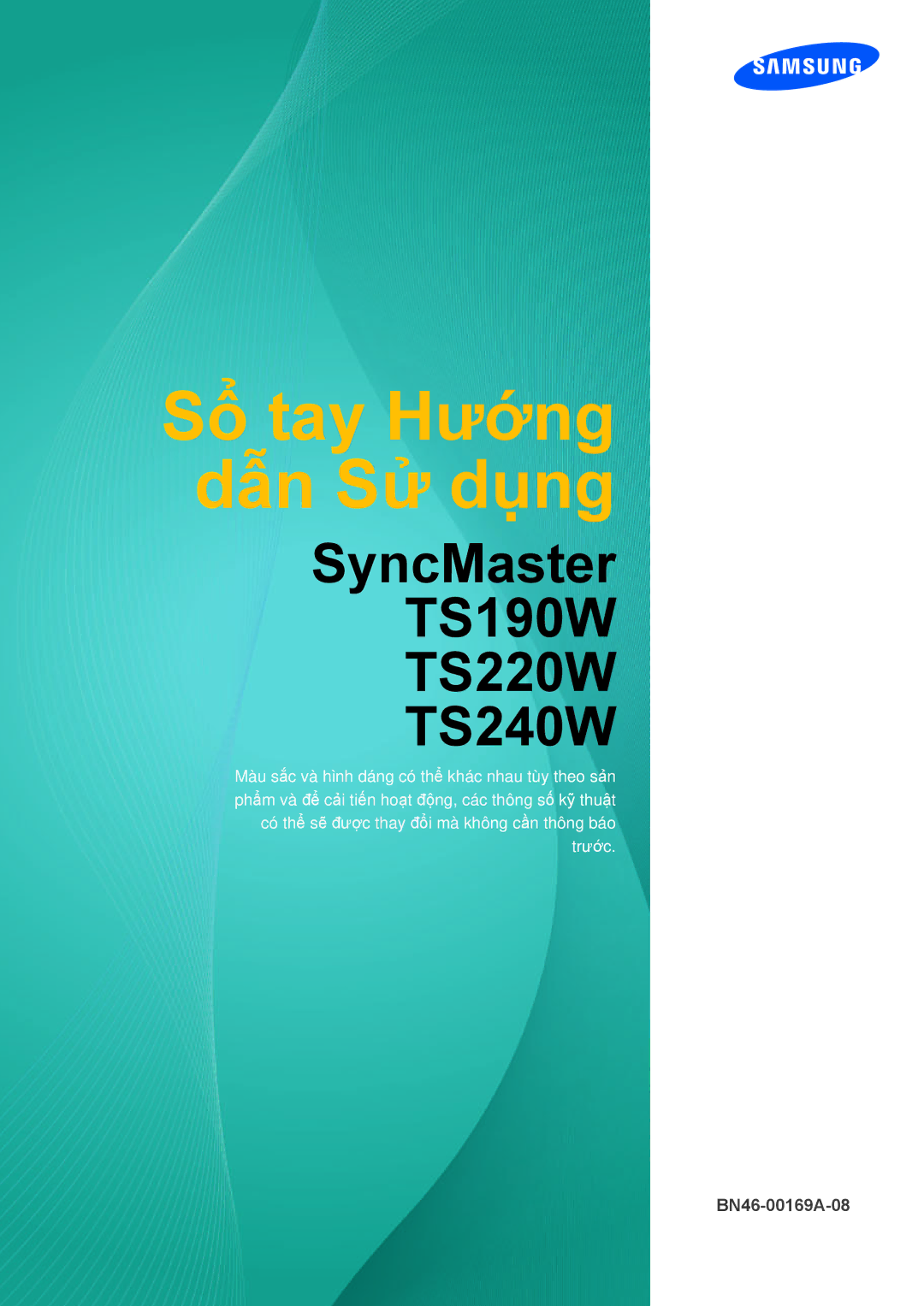 Samsung LF22TSWTBDN/XS, LF22TSWTBDN/XY, LF19TSWTBDN/XS, LF24TSWTBDN/XY manual Sổ tay Hướng dẫn Sử dụng 