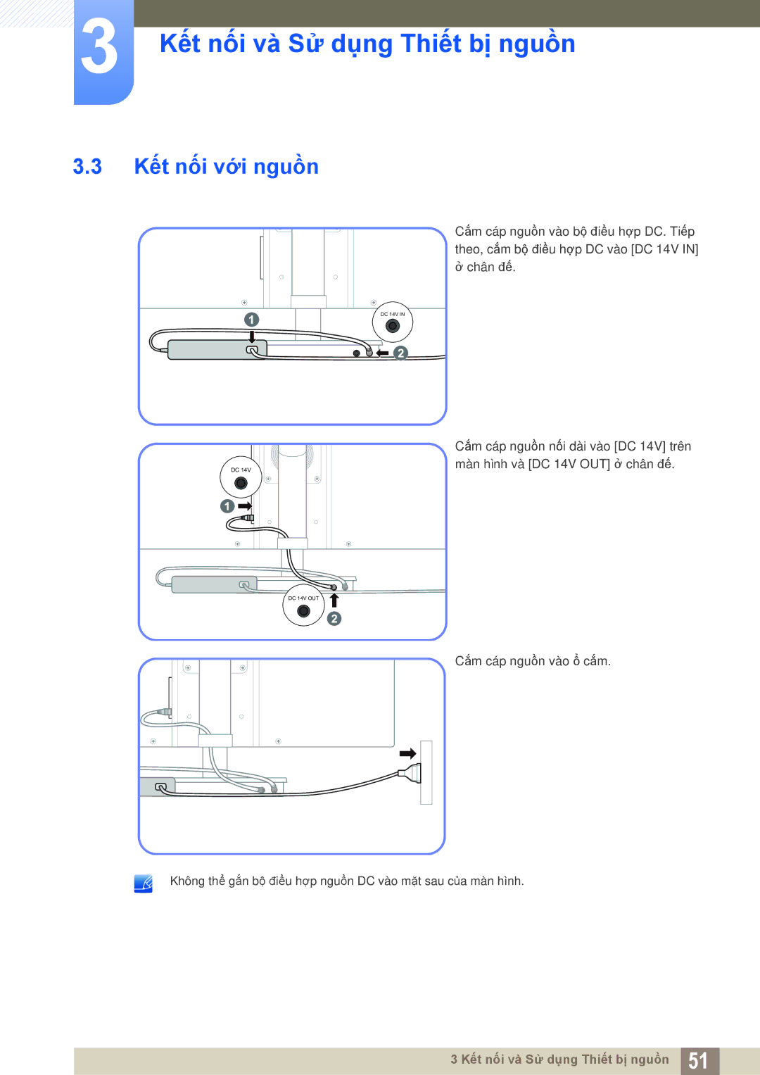 Samsung LF24TSWTBDN/XY, LF22TSWTBDN/XY, LF22TSWTBDN/XS, LF19TSWTBDN/XS manual Kết nối với nguồn 