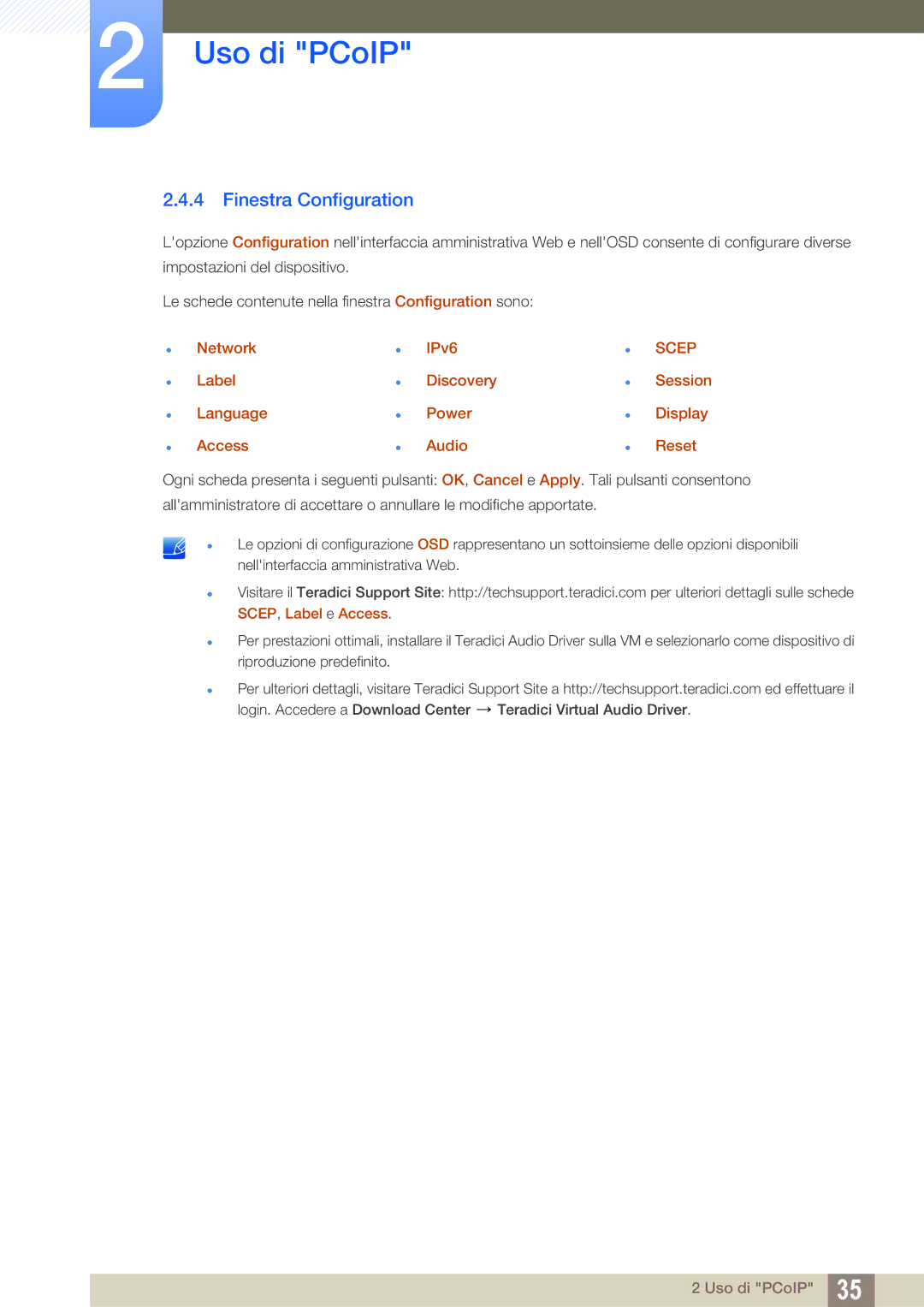 Samsung LF22FN1PFBZXEN, LF24FN1PFBZXEN Finestra Configuration, Network Label Language Access IPv6 Discovery Power Audio 