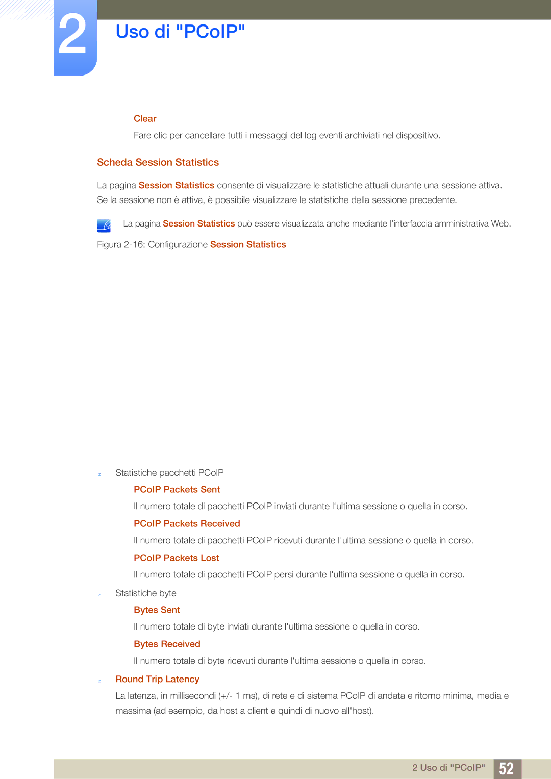 Samsung LF24FN1PFBZXEN, LF22FN1PFBZXEN manual Scheda Session Statistics 