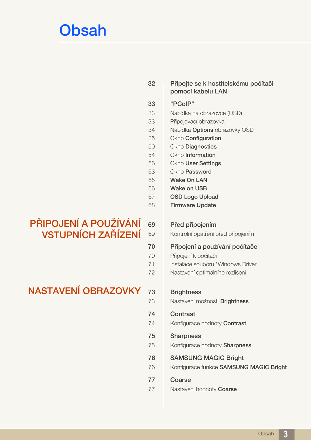 Samsung LF22FN1PFBZXEN, LF24FN1PFBZXEN manual Připojte se k hostitelskému počítači pomocí kabelu LAN PCoIP 