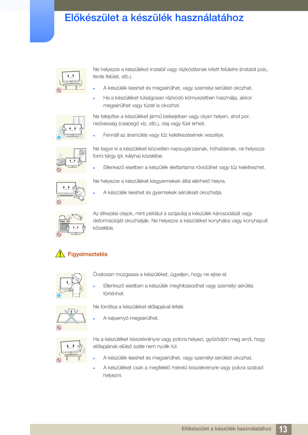 Samsung LF22FN1PFBZXEN, LF24FN1PFBZXEN manual Fennáll az áramütés vagy tűz keletkezésének veszélye 