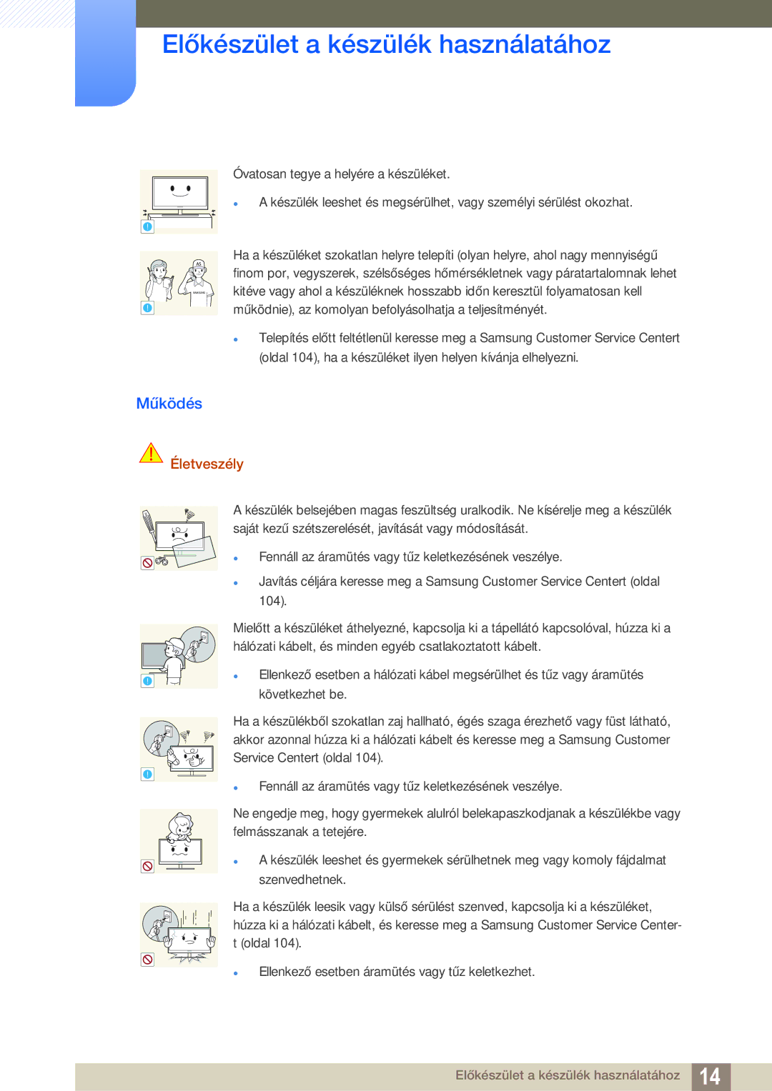 Samsung LF24FN1PFBZXEN, LF22FN1PFBZXEN manual Működés 