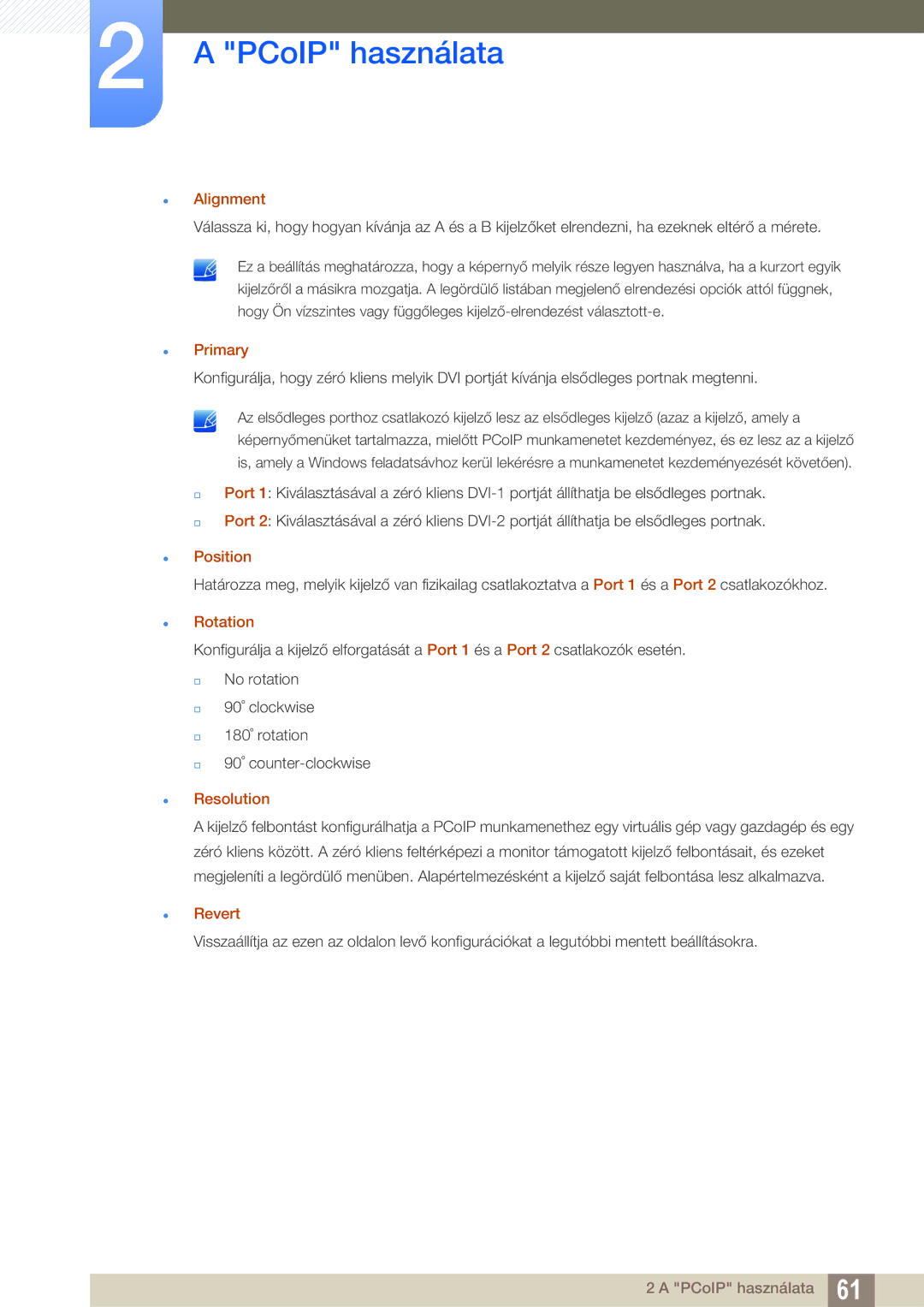 Samsung LF22FN1PFBZXEN, LF24FN1PFBZXEN manual  Alignment,  Primary,  Position,  Rotation,  Resolution,  Revert 