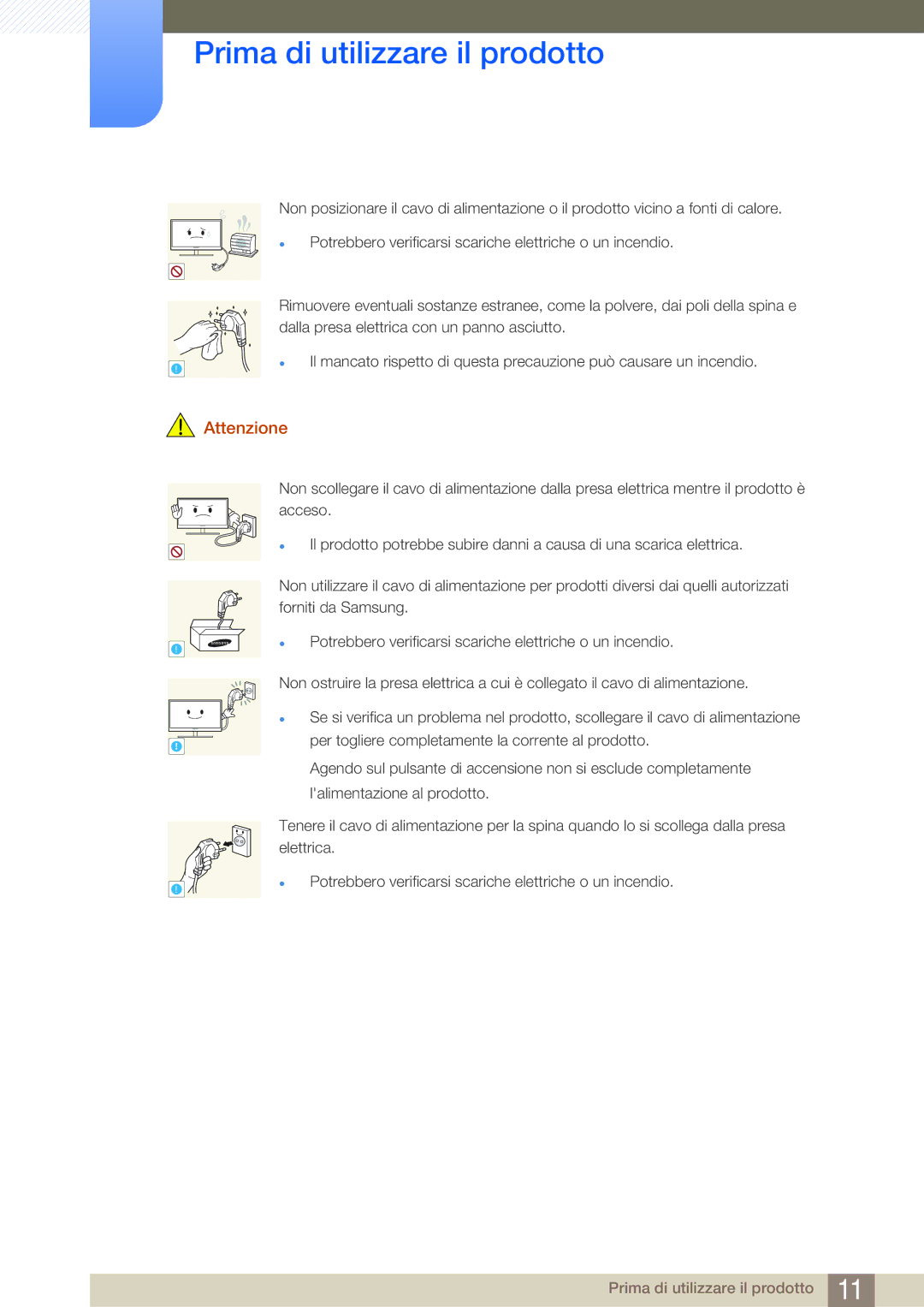 Samsung LF24FN1PFBZXEN manual Attenzione 