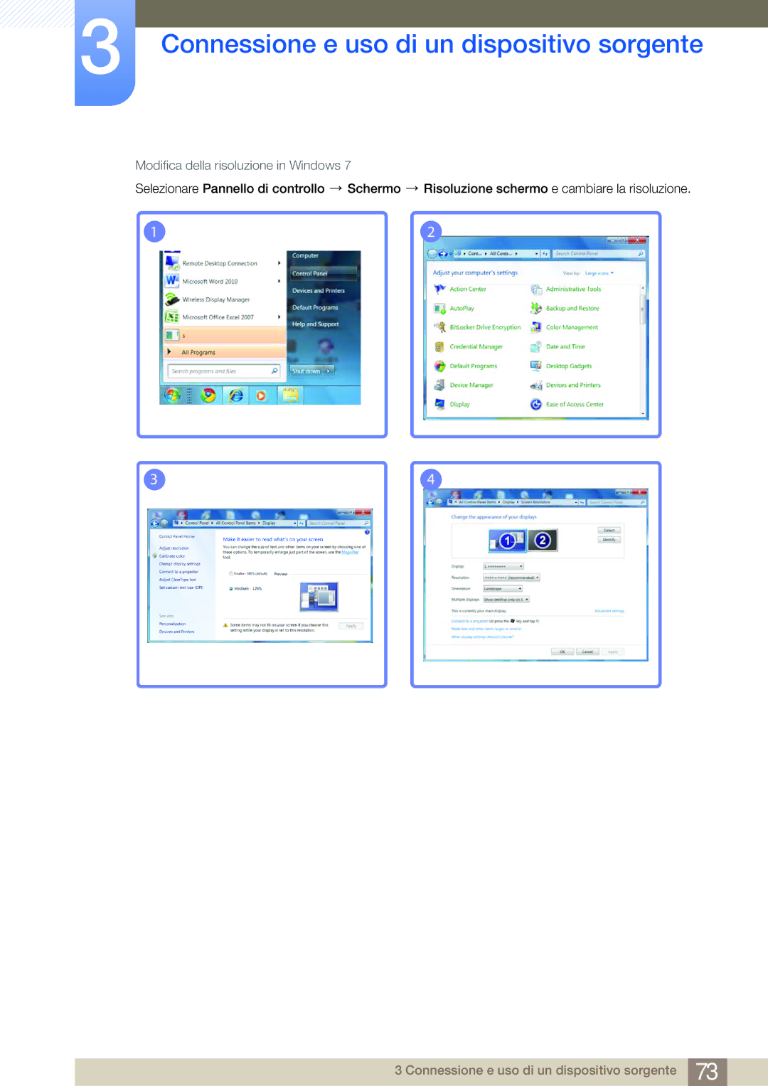 Samsung LF24FN1PFBZXEN manual Modifica della risoluzione in Windows 