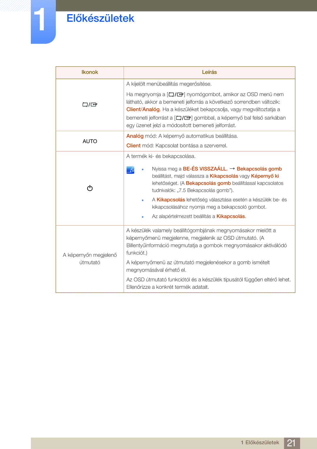 Samsung LF24FN1PFBZXEN manual Auto, Nyissa meg a BE-ÉS Visszaáll Bekapcsolás gomb 