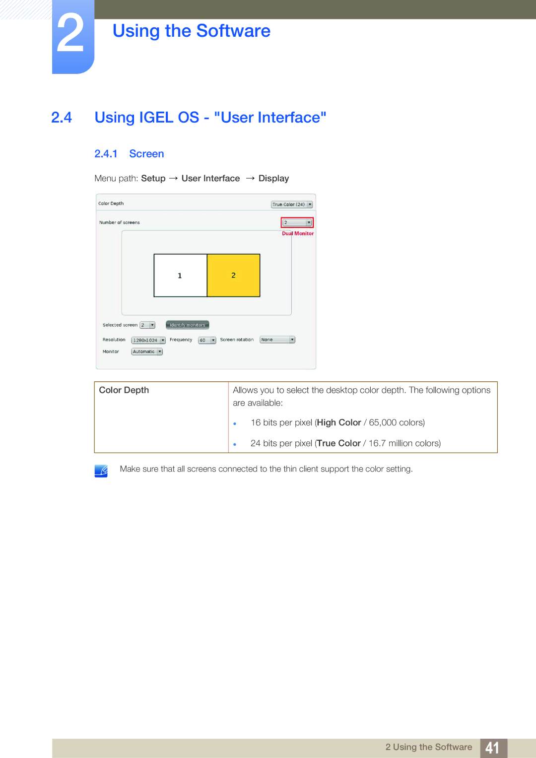 Samsung LF22FT1LFGZXEN, LF24FT1LFGZXEN manual Using Igel OS User Interface, Screen 