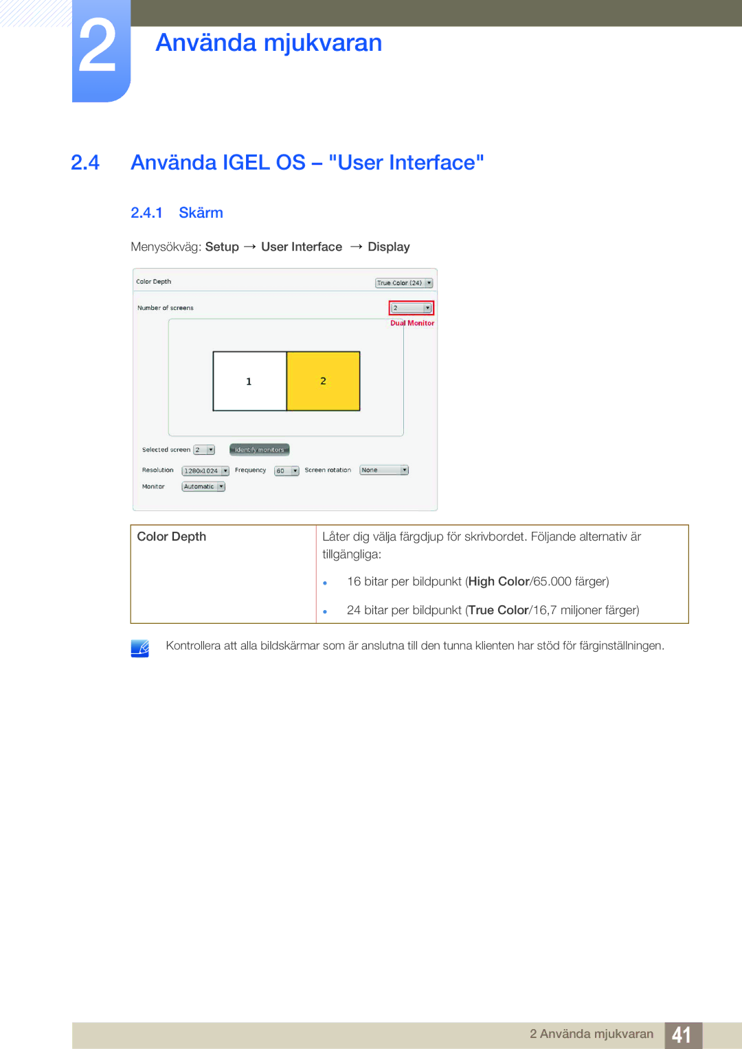 Samsung LF22FT1LFGZXEN, LF24FT1LFGZXEN manual Använda Igel OS User Interface, 1 Skärm 