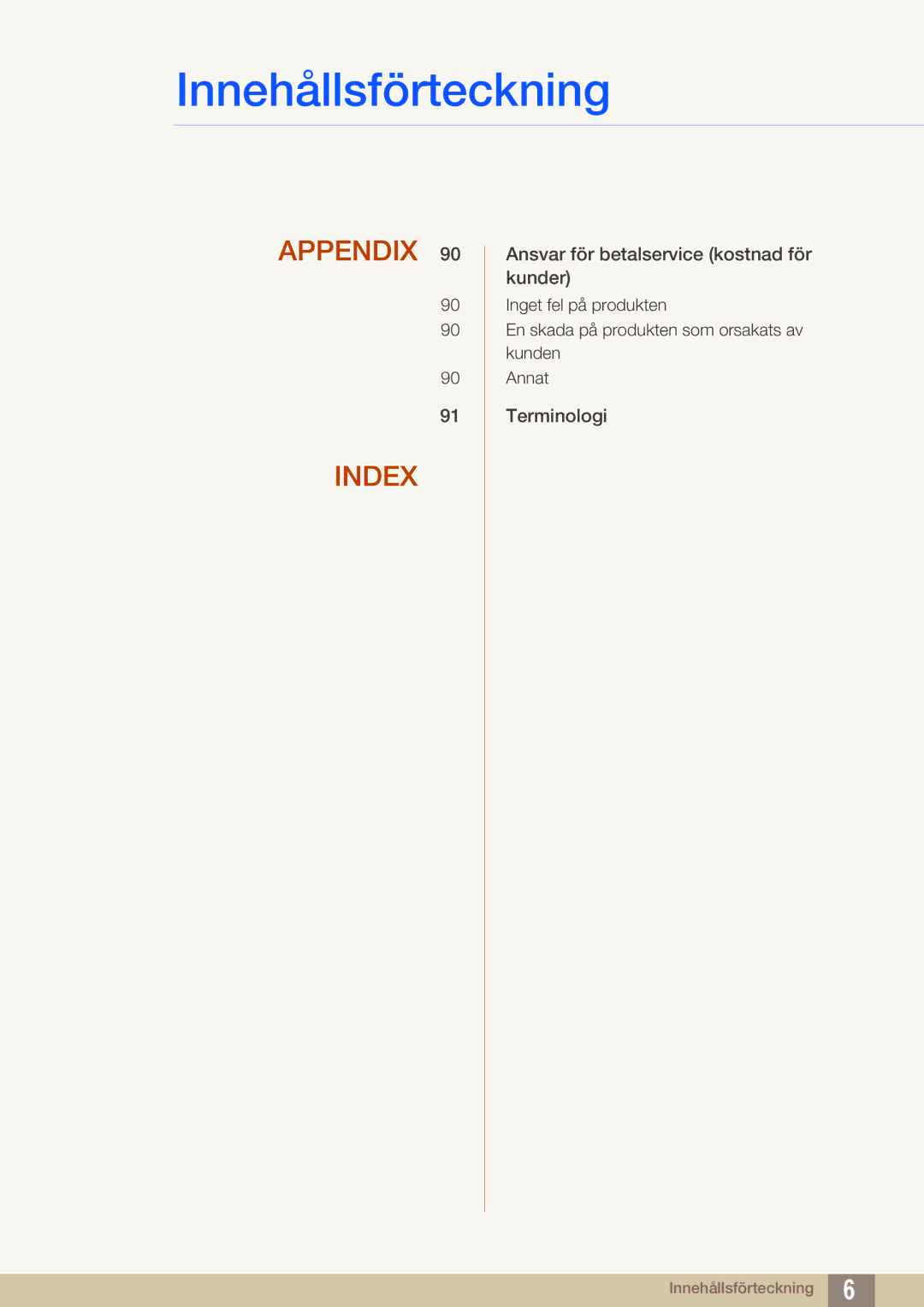 Samsung LF24FT1LFGZXEN, LF22FT1LFGZXEN manual Appendix Index 