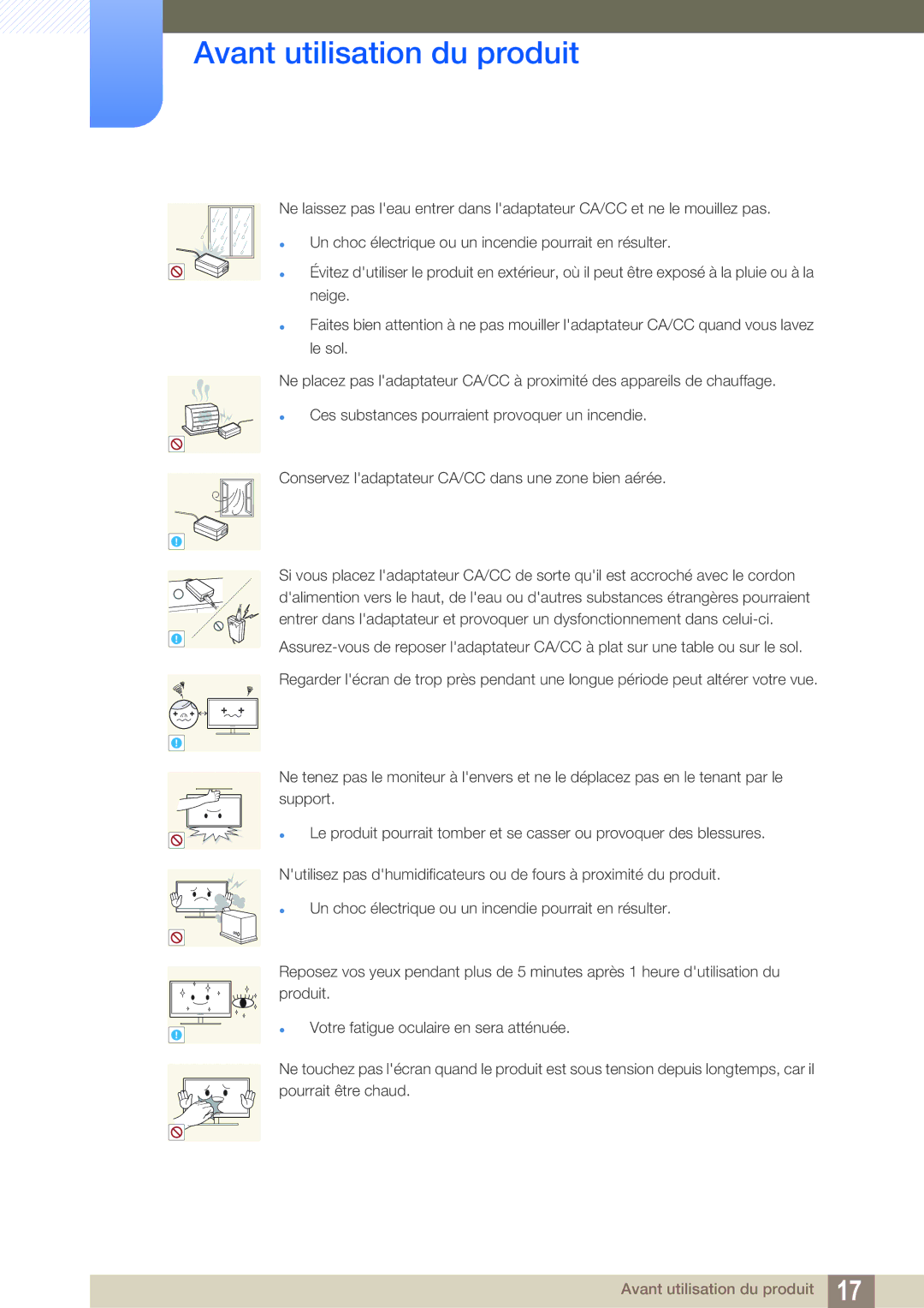 Samsung LF24FT2TFPZXEN manual Avant utilisation du produit 