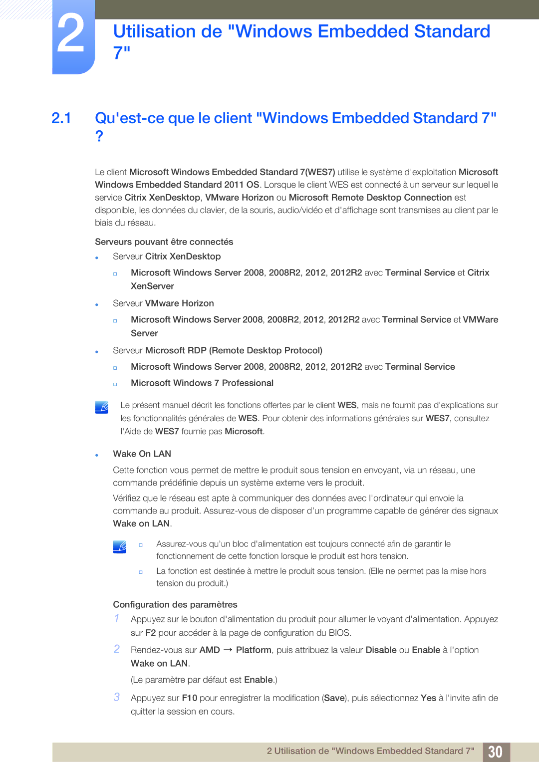 Samsung LF24FT2WFPZXEN manual Utilisation7 de Windows Embedded Standard, Quest-ce que le client Windows Embedded Standard 