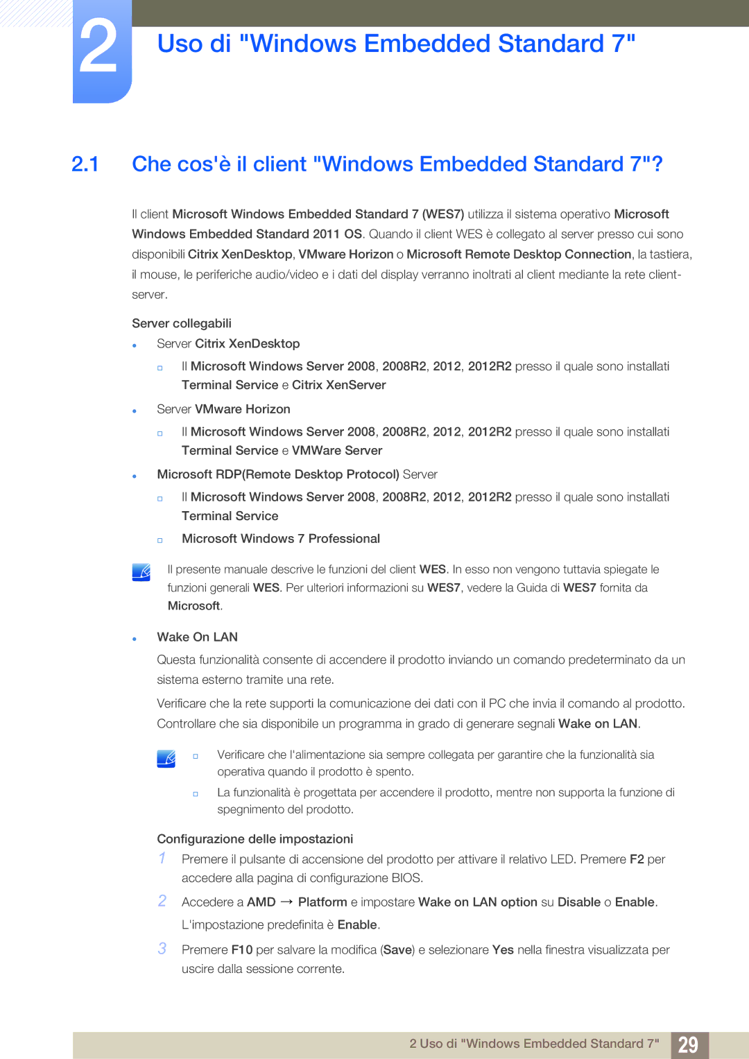 Samsung LF22FT2WFPZXEN, LF24FT2WFPZXEN Uso di Windows Embedded Standard, Che cosè il client Windows Embedded Standard 7? 