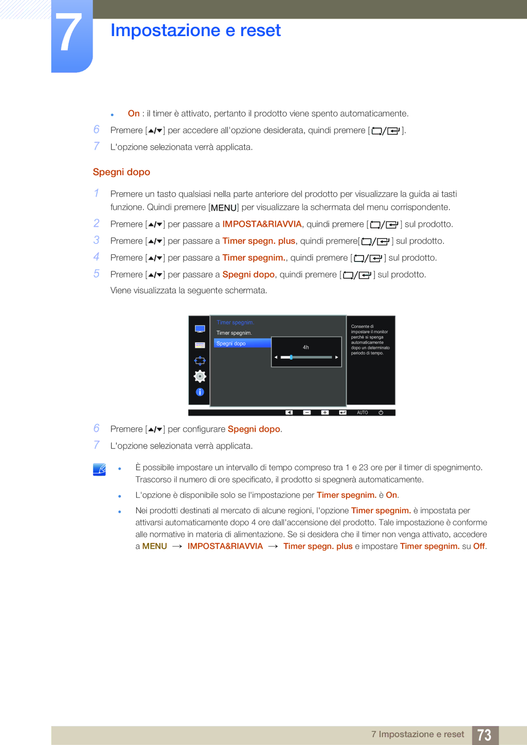 Samsung LF22FT2WFPZXEN, LF24FT2WFPZXEN manual Spegni dopo 