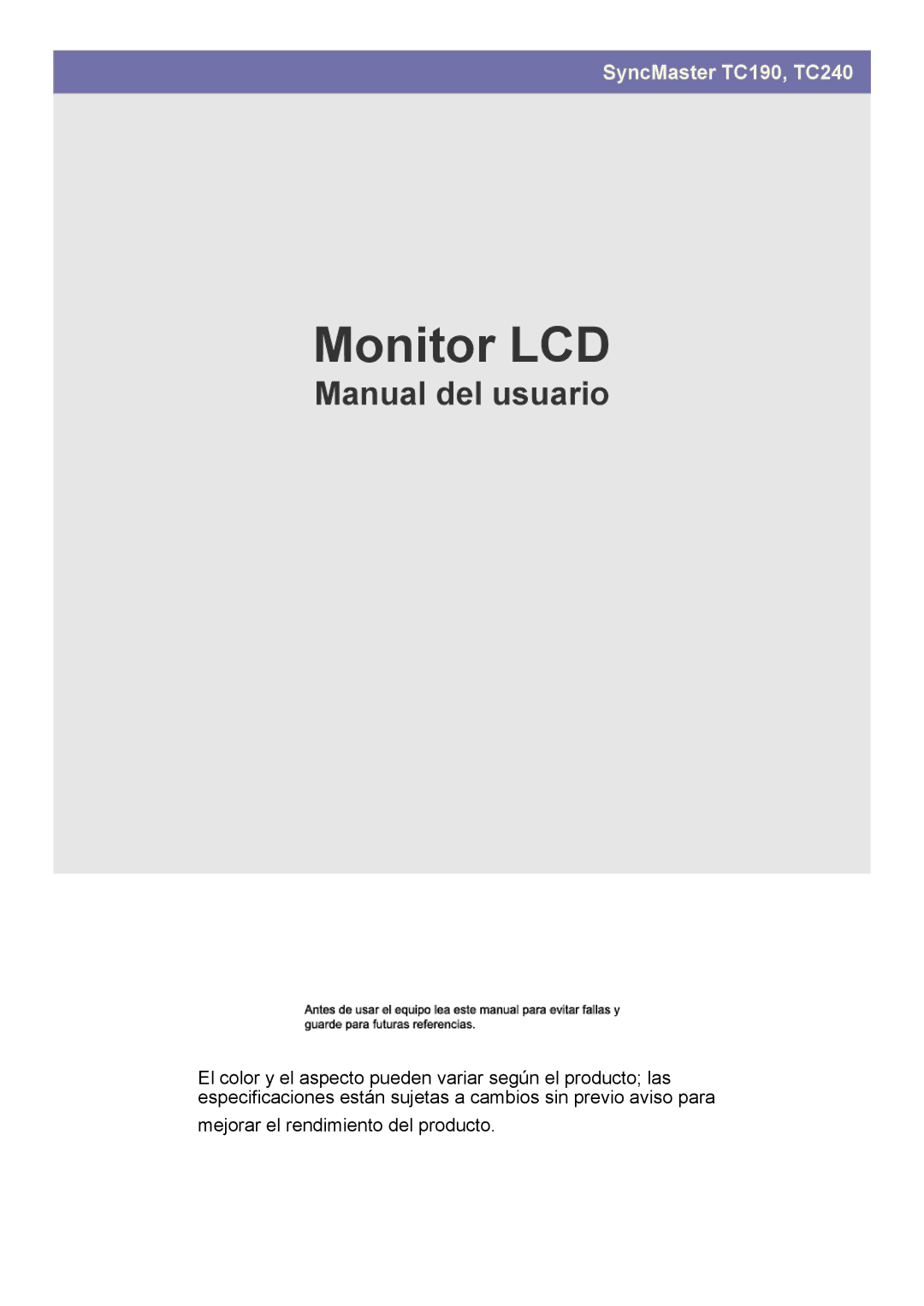 Samsung LF19MGSLBP/EN manual LCD Monitoriaus 