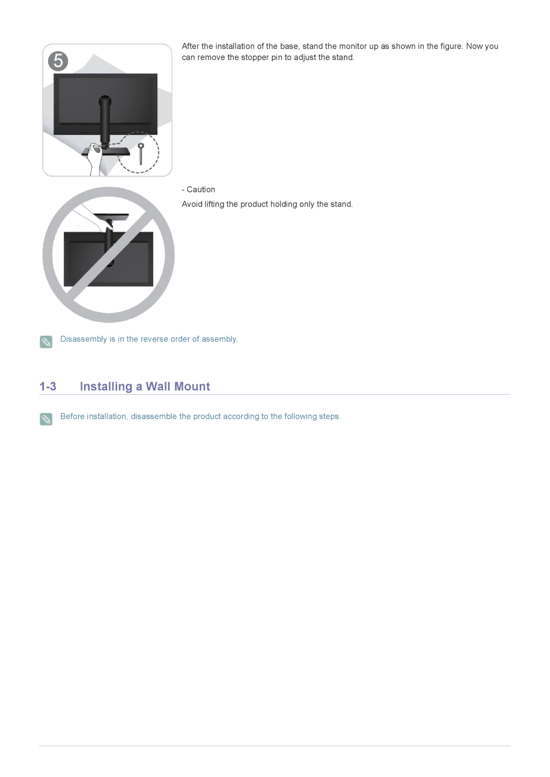 Samsung LF19MGSLBP/EN, LF24MGSLB2/EN, LF24MGSLB1/EN, LF24MGSLBR/EN, LF19MGSLBR/EN, LF24MGSLBP/EN manual Installing a Wall Mount 