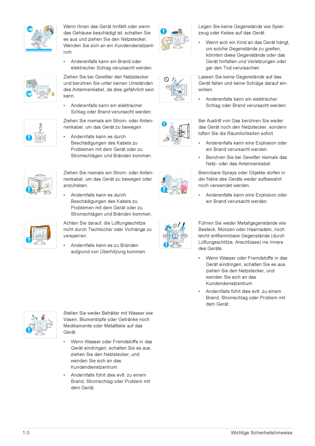 Samsung LF24MGSLBR/EN, LF24MGSLB2/EN, LF24MGSLB1/EN, LF19MGSLBR/EN manual Wenden Sie sich an ein Kundendienstzent- rum 