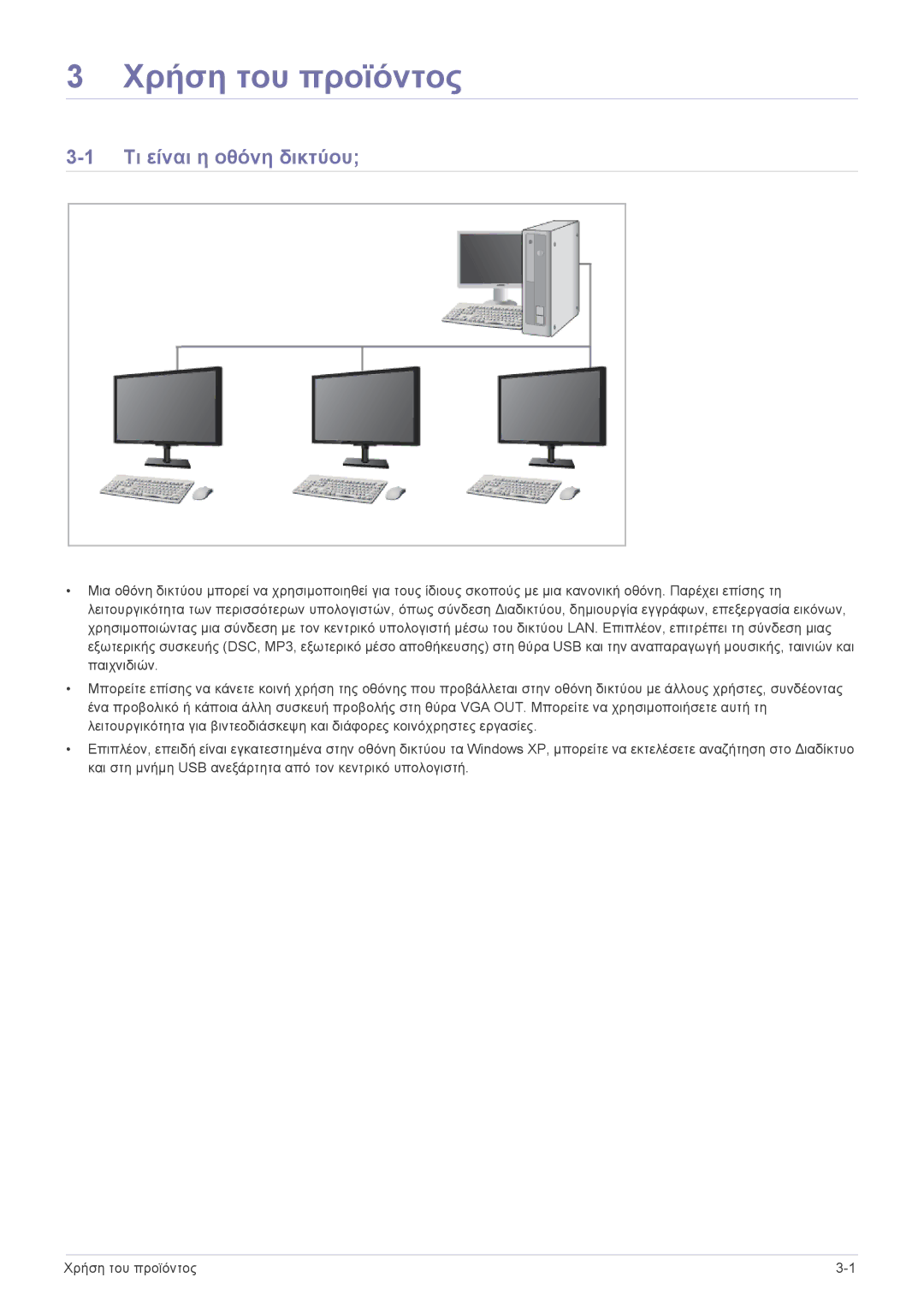 Samsung LF24MGSLBR/EN, LF19MGSLBR/EN, LF19MGSLBP/EN, LF19MGWLBM/EN manual Χρήση του προϊόντος, Τι είναι η οθόνη δικτύου 