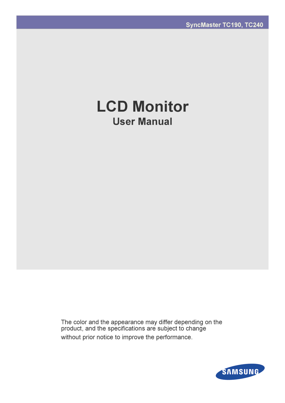 Samsung LF24MGSLBM/EN, LF19MGSLBM/EN manual LCD Monitor 