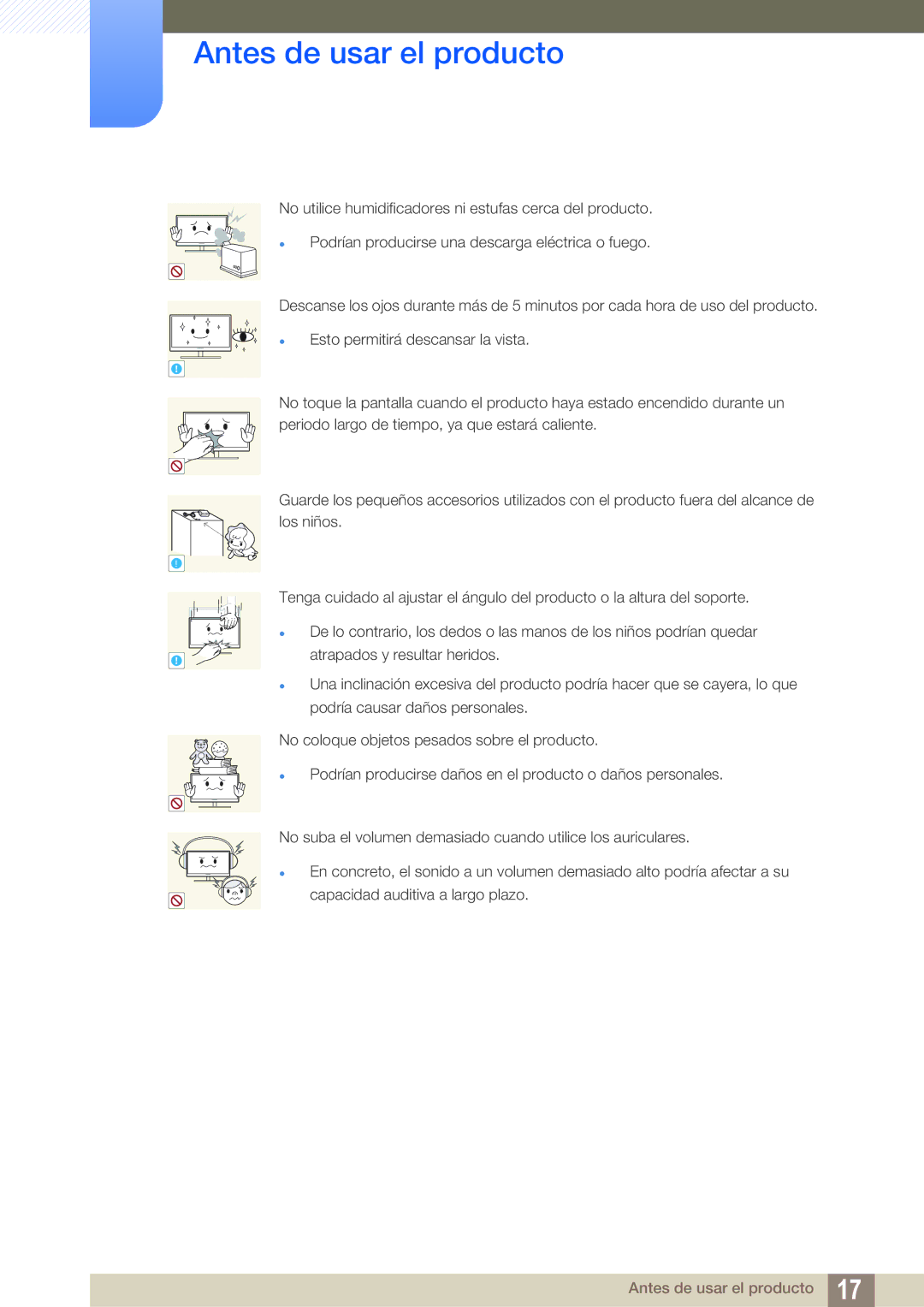 Samsung LF24FN1PFBZXEN, LF24NEBHBNM/EN manual Antes de usar el producto 