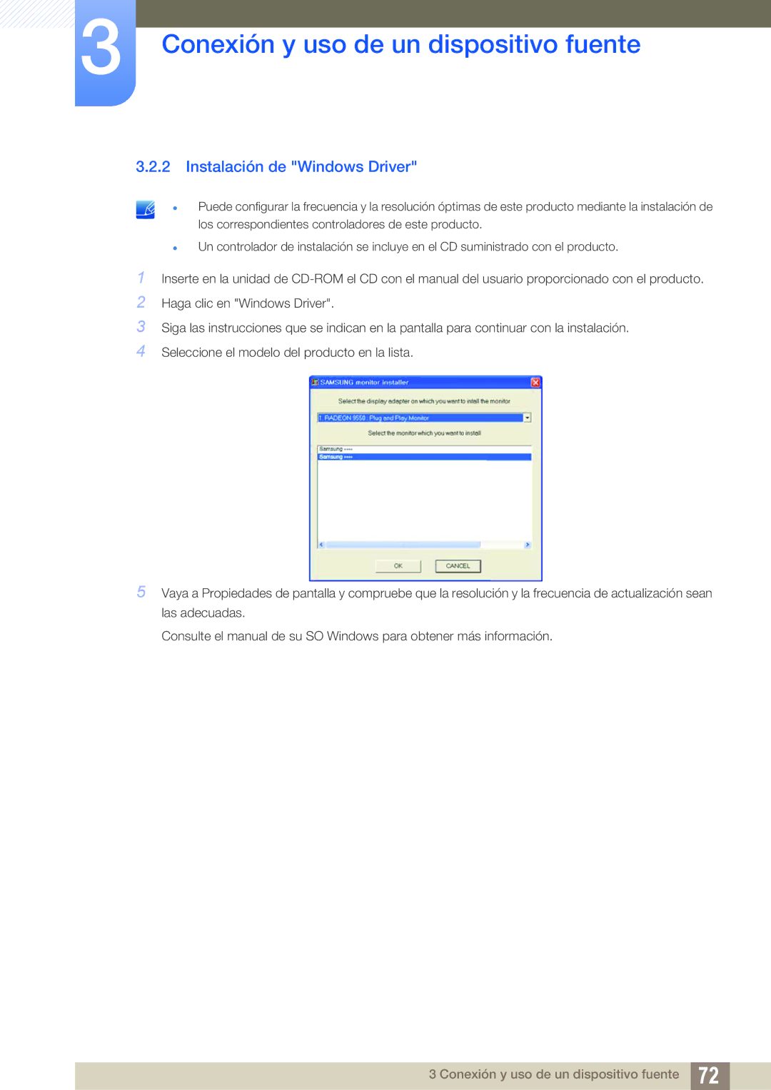 Samsung LF24NEBHBNM/EN, LF24FN1PFBZXEN manual Instalación de Windows Driver 