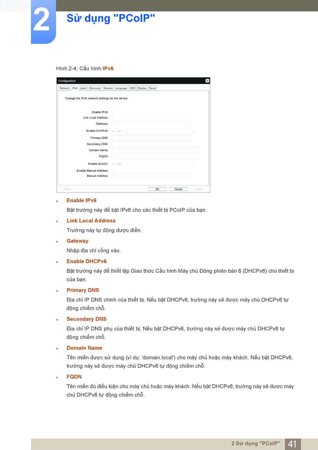 Samsung LF19NEBHBNM/XY, LF24NEBHBNM/XY manual Enable IPv6, Link Local Address, Enable DHCPv6, Primary DNS, Secondary DNS 