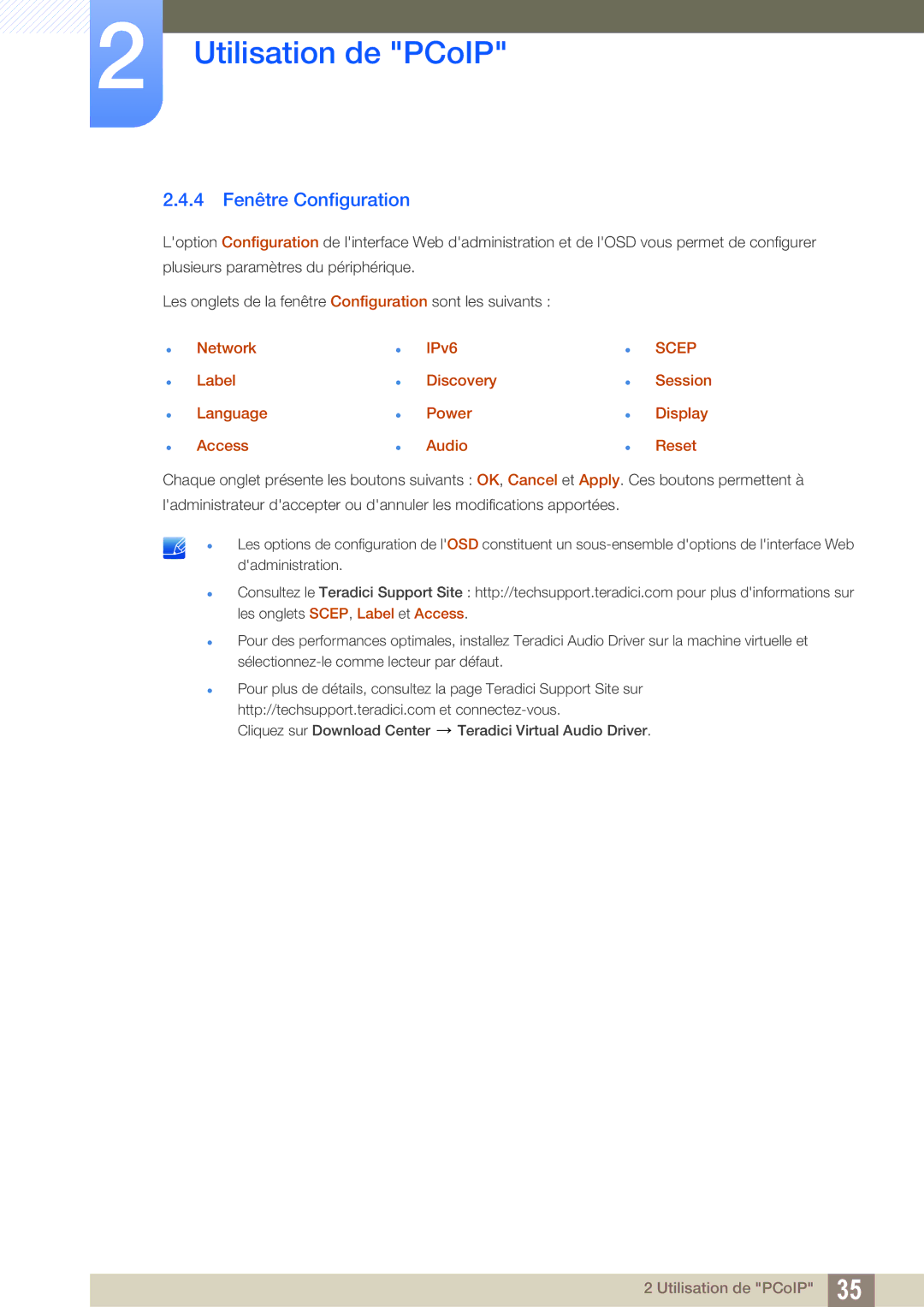 Samsung LF24NEBHBNU/EN, LF22NTBHBNM/EN 4 Fenêtre Configuration, Network Label Language Access IPv6 Discovery Power Audio 