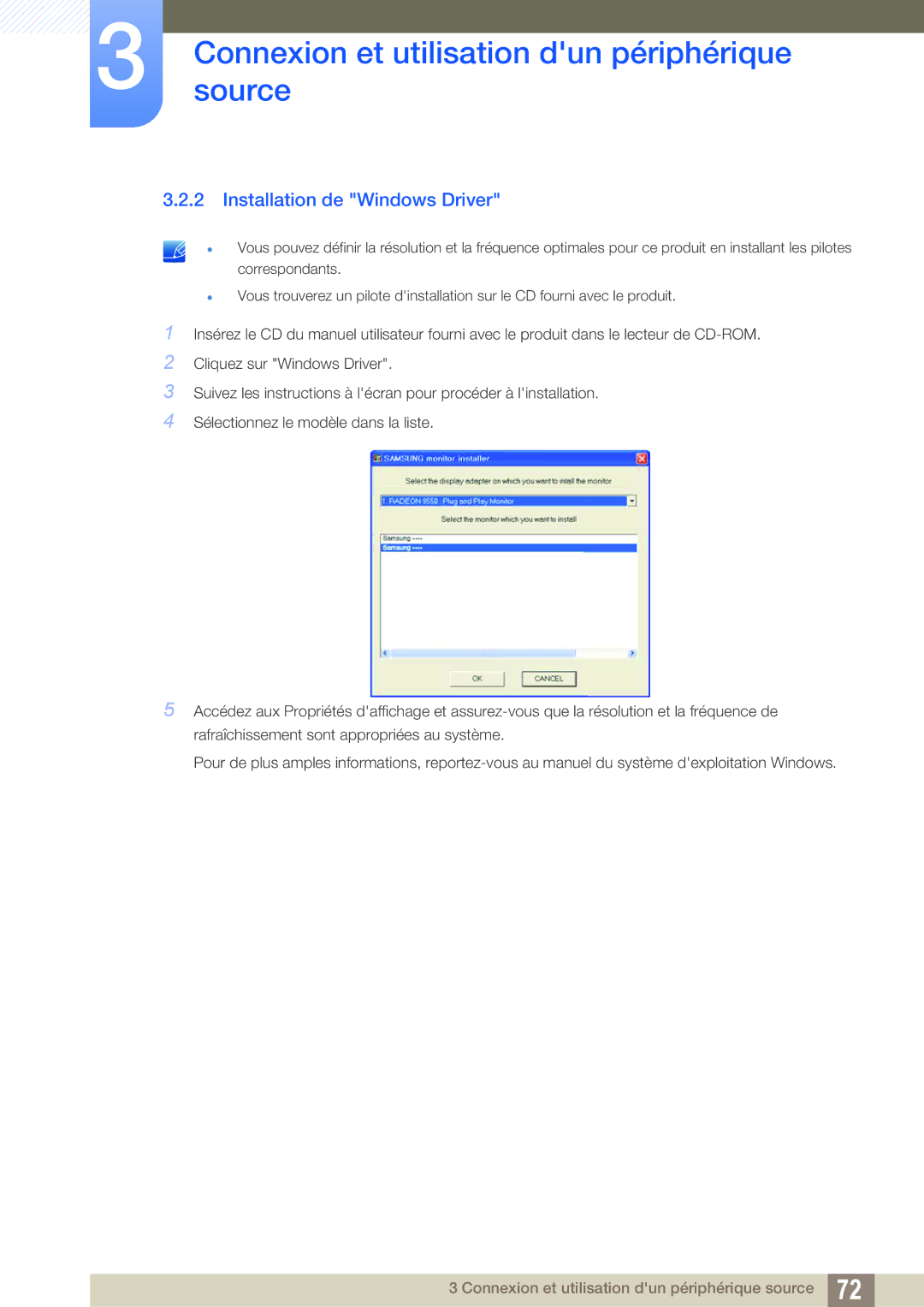 Samsung LF24NEBHBNM/EN, LF24NEBHBNU/EN, LF22NTBHBNM/EN, LF24FN1PFBZXEN, LF22FN1PFBZXEN manual Installation de Windows Driver 