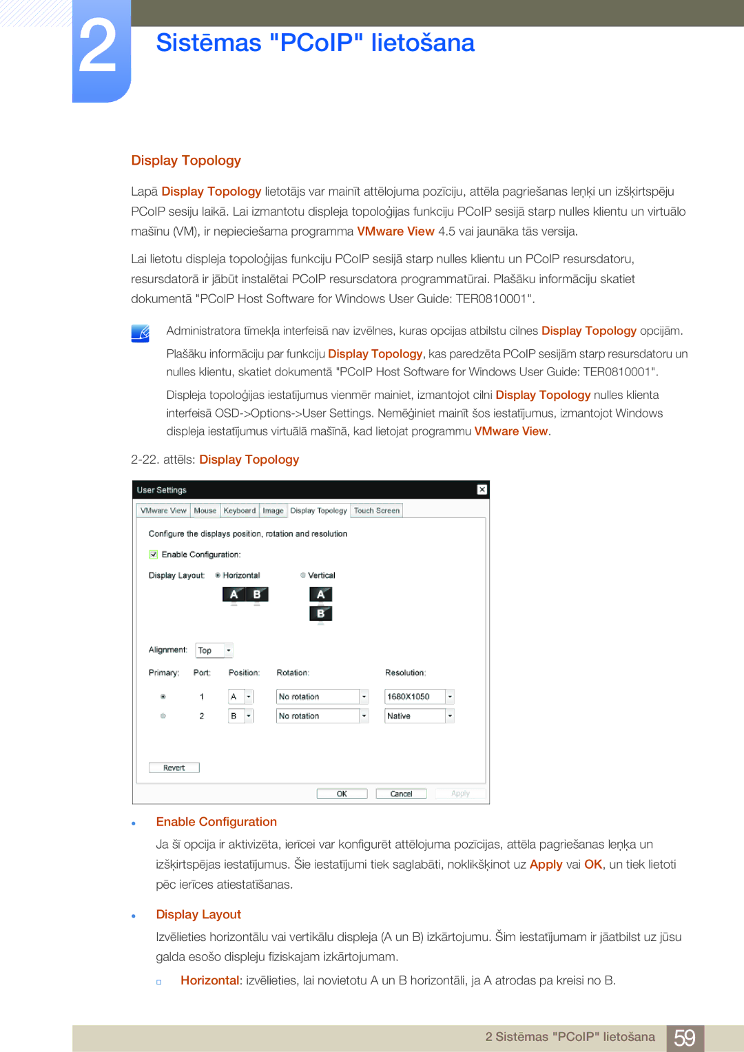 Samsung LF24FN1PFBZXEN, LF24NEBHBNU/EN manual Attēls Display Topology Enable Configuration, Display Layout 