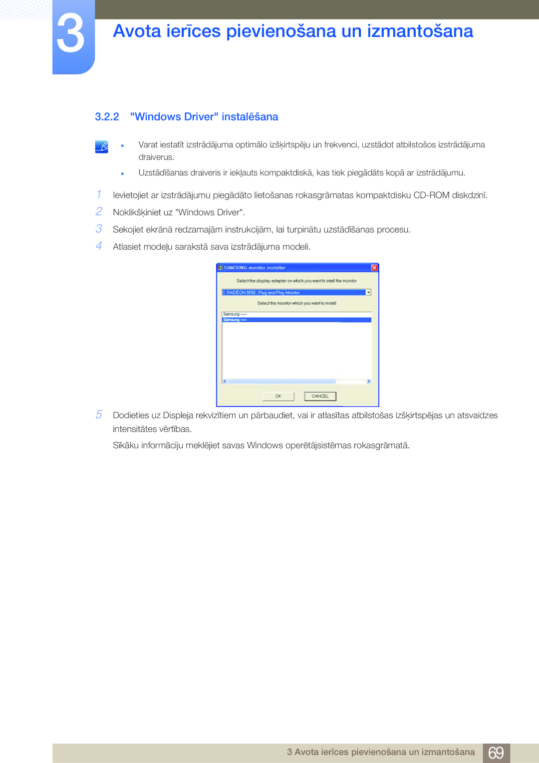 Samsung LF24FN1PFBZXEN, LF24NEBHBNU/EN manual Windows Driver instalēšana 