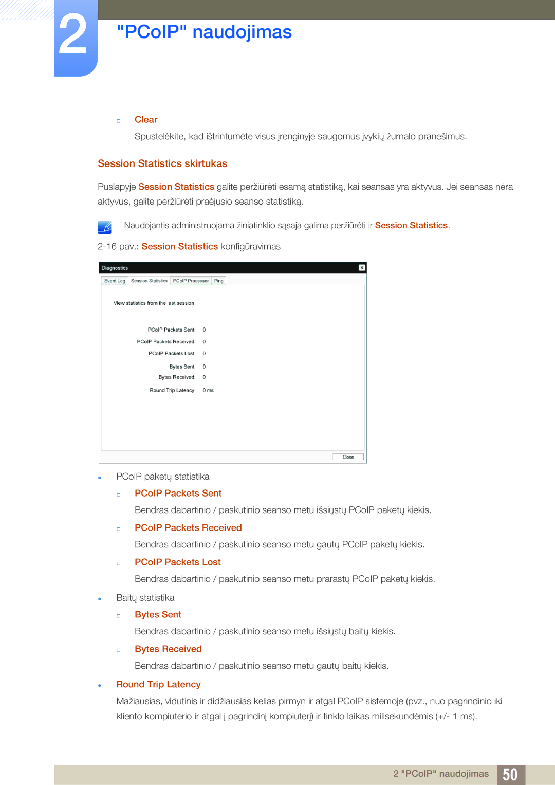 Samsung LF24NEBHBNU/EN, LF24FN1PFBZXEN manual Session Statistics skirtukas 