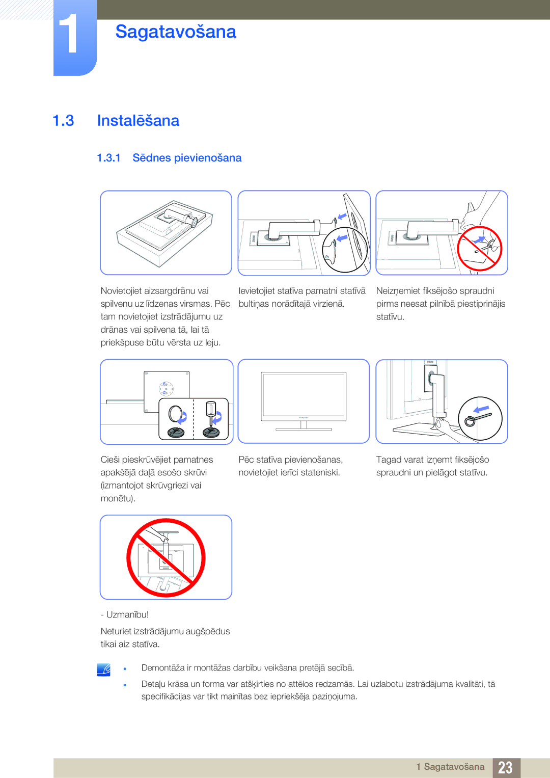 Samsung LF24FN1PFBZXEN, LF24NEBHBNU/EN manual Instalēšana, 1 Sēdnes pievienošana 