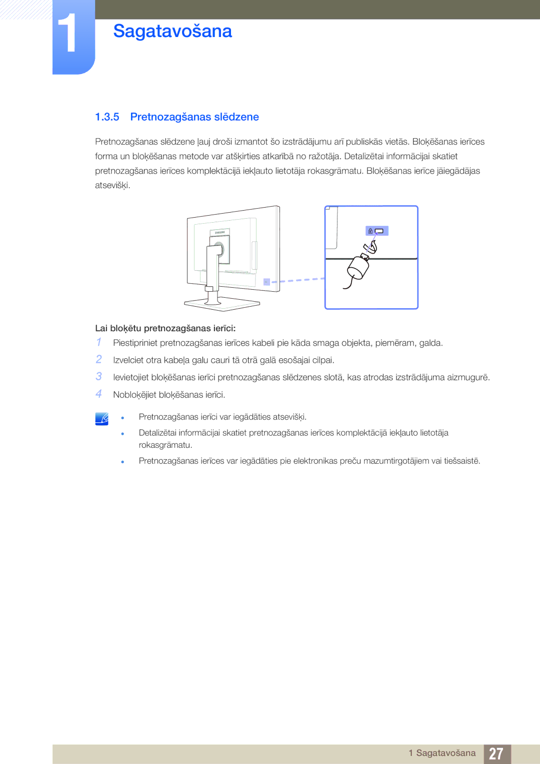 Samsung LF24FN1PFBZXEN, LF24NEBHBNU/EN manual Pretnozagšanas slēdzene 