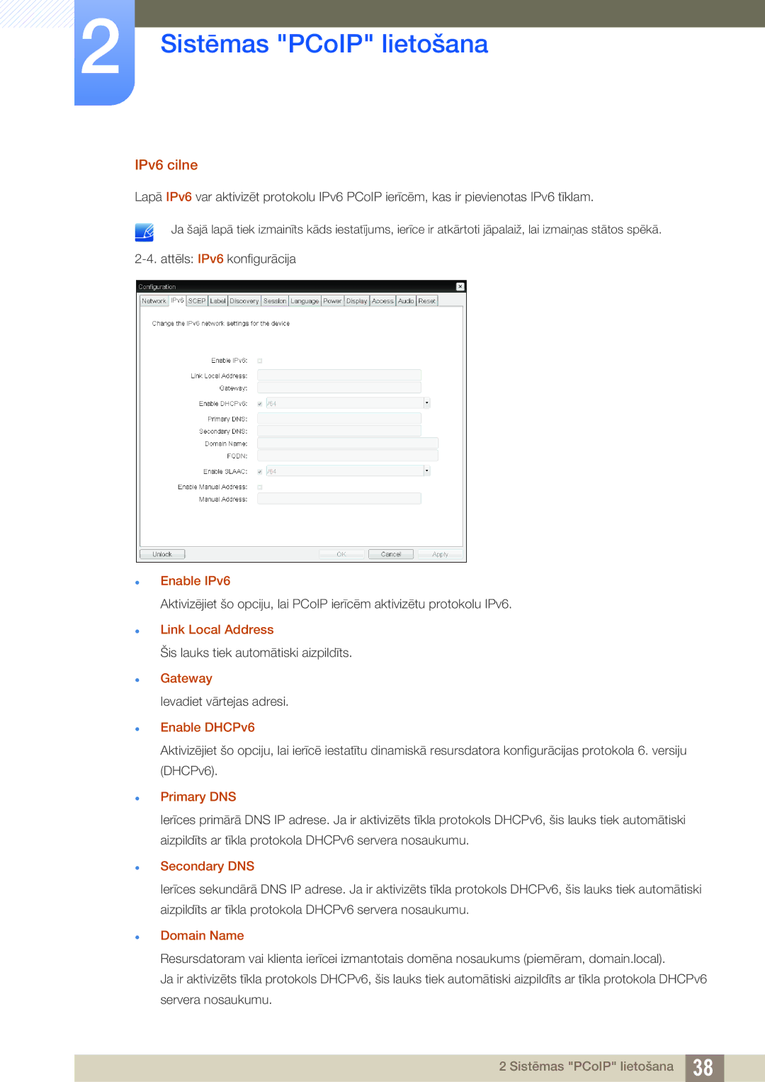 Samsung LF24NEBHBNU/EN, LF24FN1PFBZXEN manual IPv6 cilne 