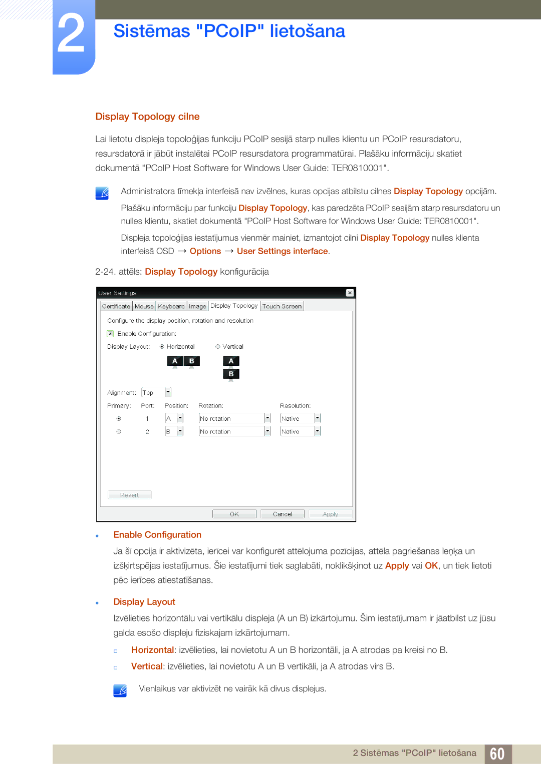 Samsung LF24NEBHBNU/EN, LF24FN1PFBZXEN manual Display Topology cilne,  Enable Configuration,  Display Layout 