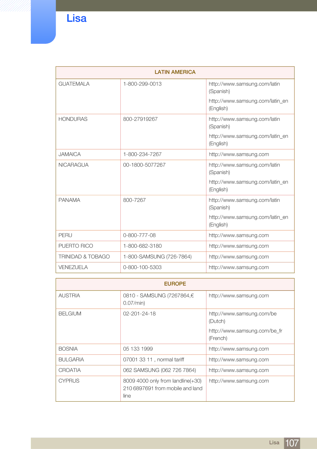 Samsung LF24FN1PFBZXEN, LF24NEBHBNU/EN manual Europe 