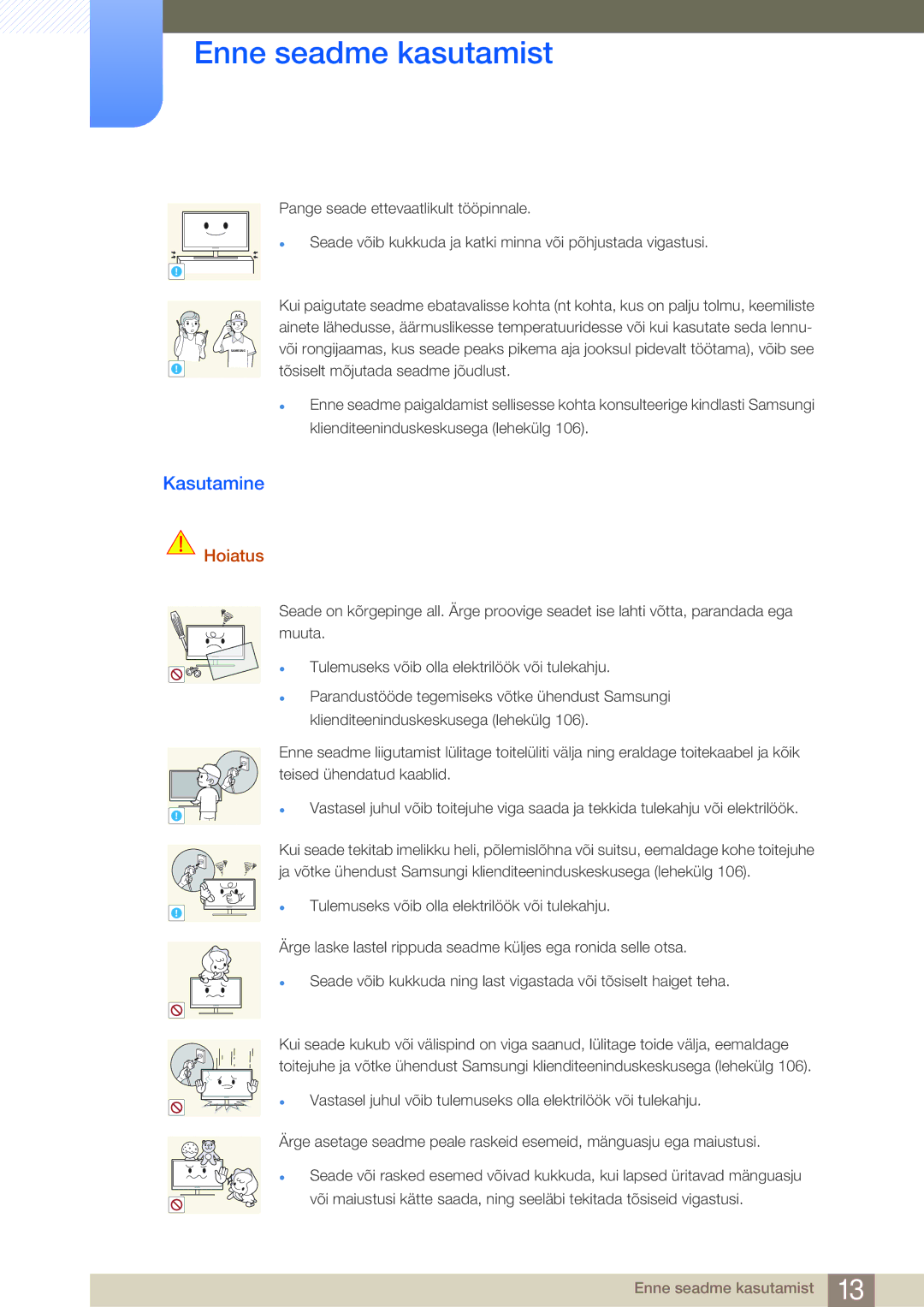 Samsung LF24FN1PFBZXEN, LF24NEBHBNU/EN manual Kasutamine 