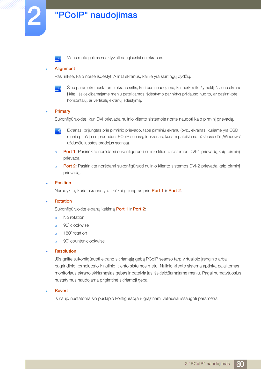 Samsung LF24NEBHBNU/EN, LF24FN1PFBZXEN manual Alignment, Primary, Position, Rotation, Resolution, Revert 