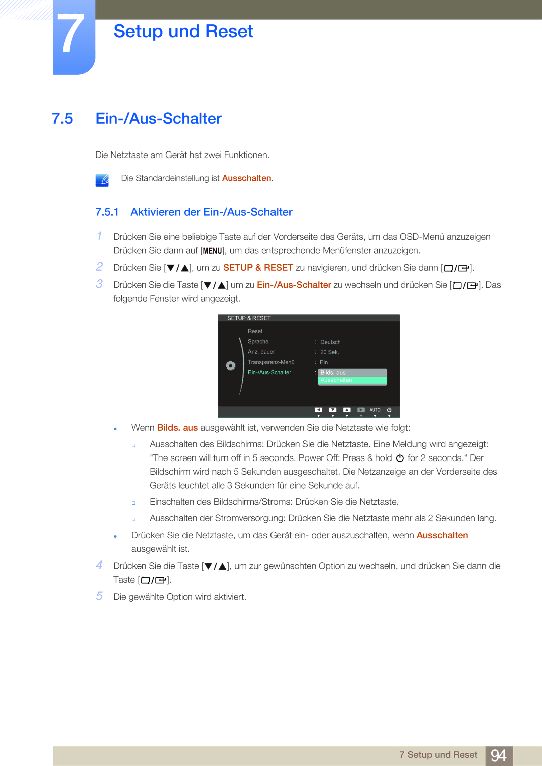 Samsung LF24FN1PFBZXEN, LF24NEBHBNW/EN, LF19NEBHBNM/EN, LF24NEBHBNU/EN, LF24NEBHBNM/EN Aktivieren der Ein-/Aus-Schalter 