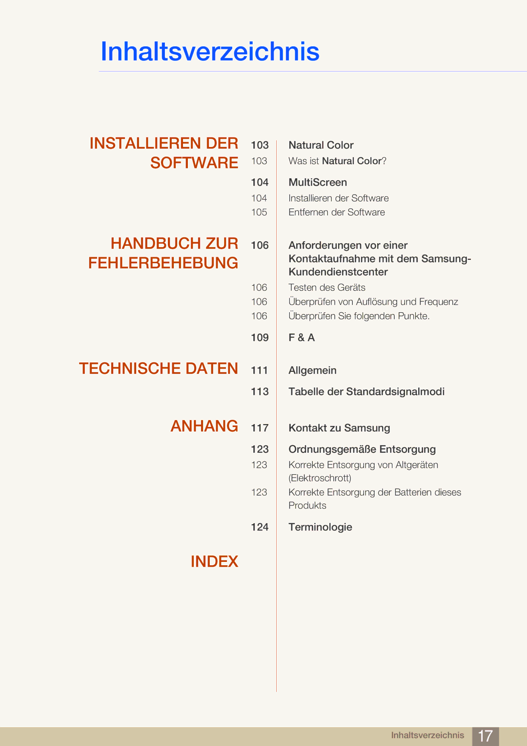 Samsung LF22NSBTBN/EN, LF24NSBTBN/EN manual Installieren DER 103 Software 