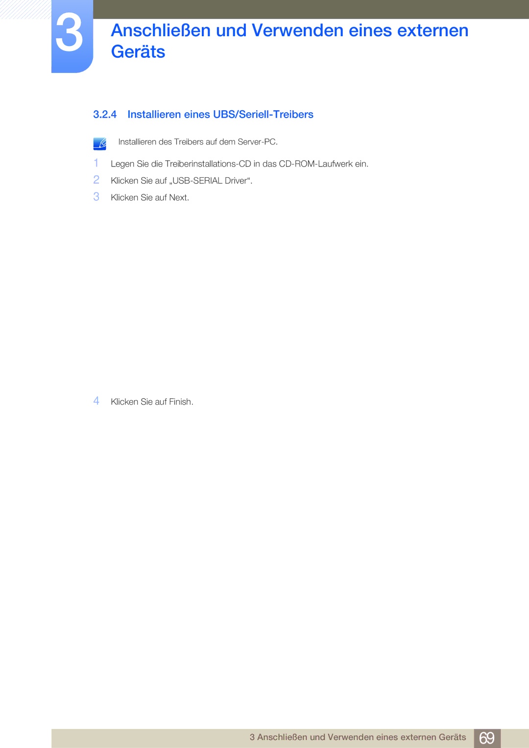 Samsung LF22NSBTBN/EN, LF24NSBTBN/EN manual Installieren eines UBS/Seriell-Treibers 